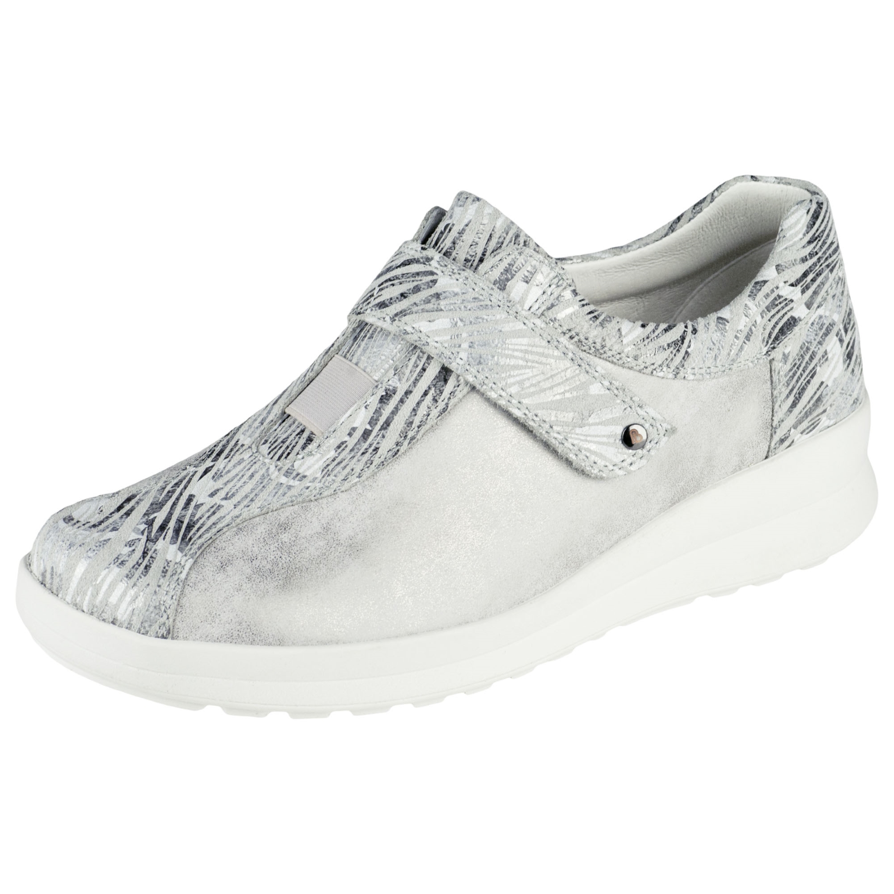 brush stroke smog/silbergrau Leder/Stretch