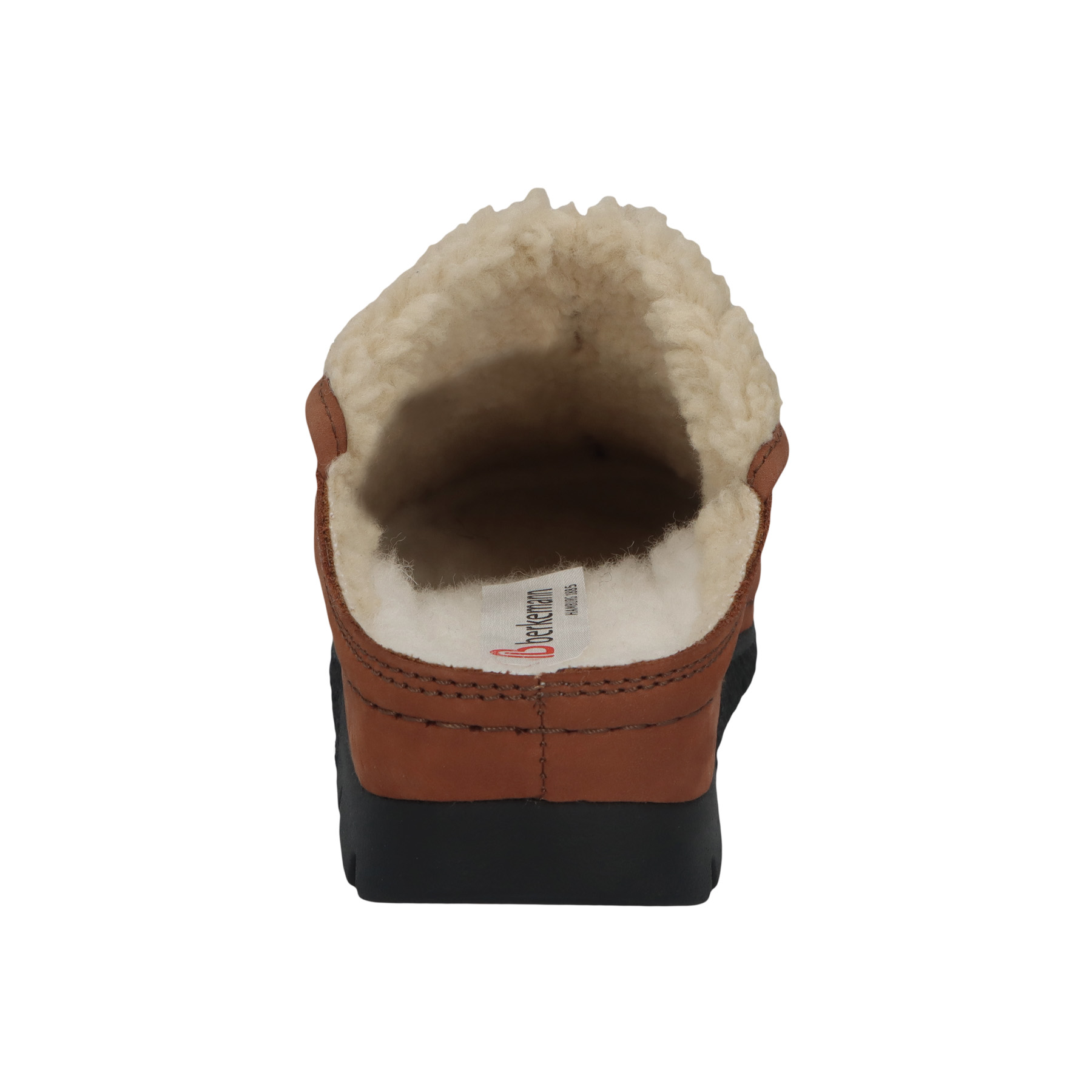 braune clogs hinteransicht