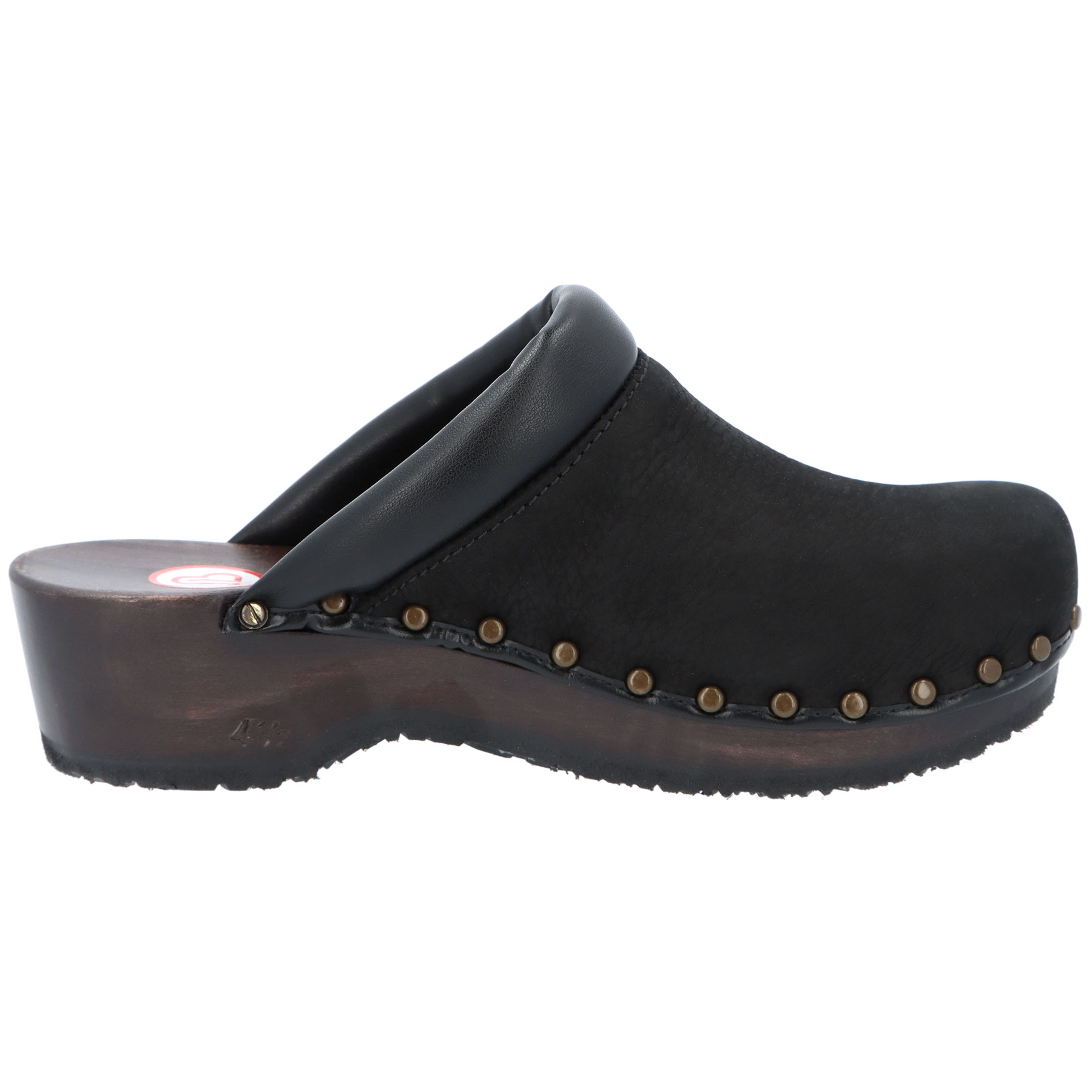 schwarze holzschuhe seitenansicht rechts