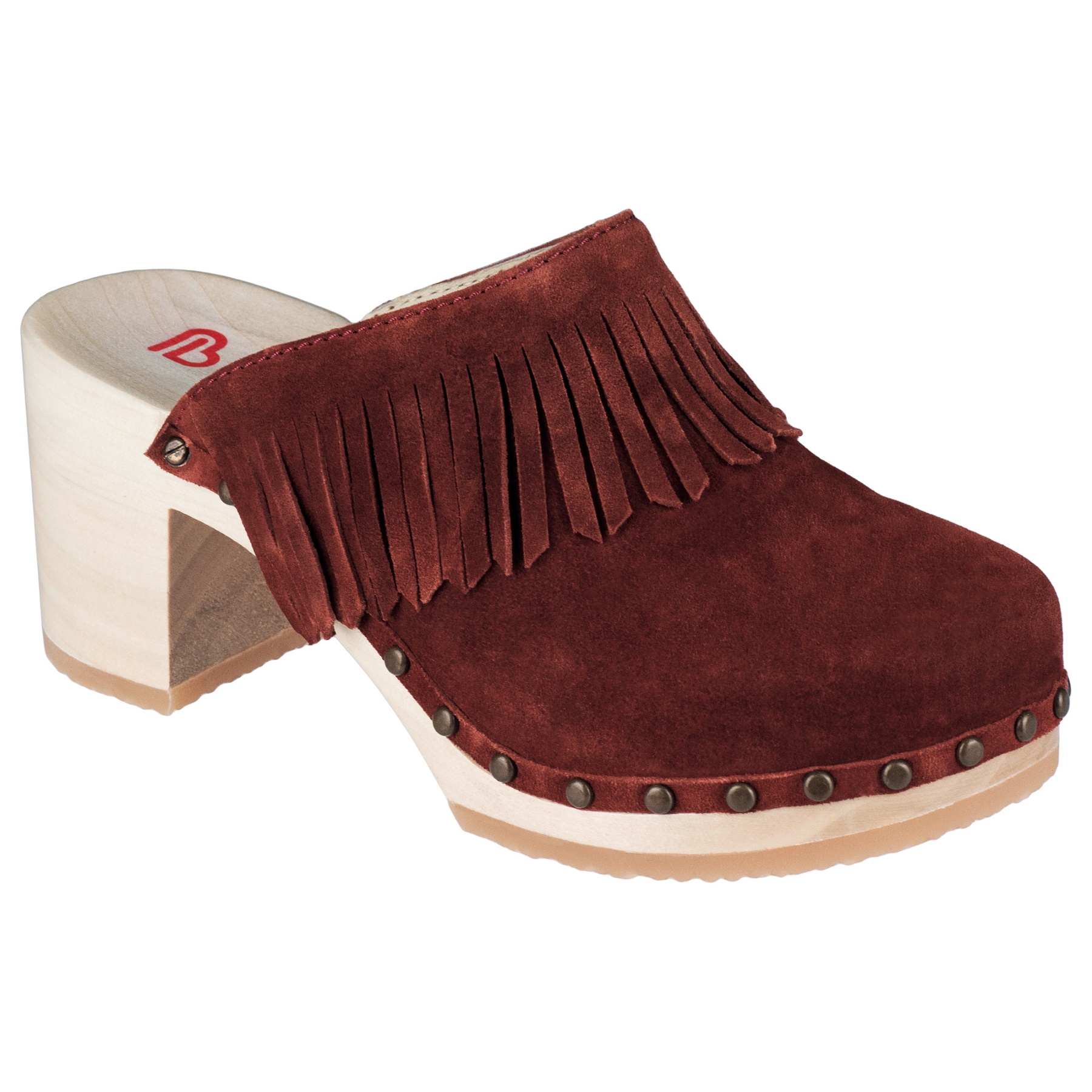 rote holzschuhe 3-4 ansicht