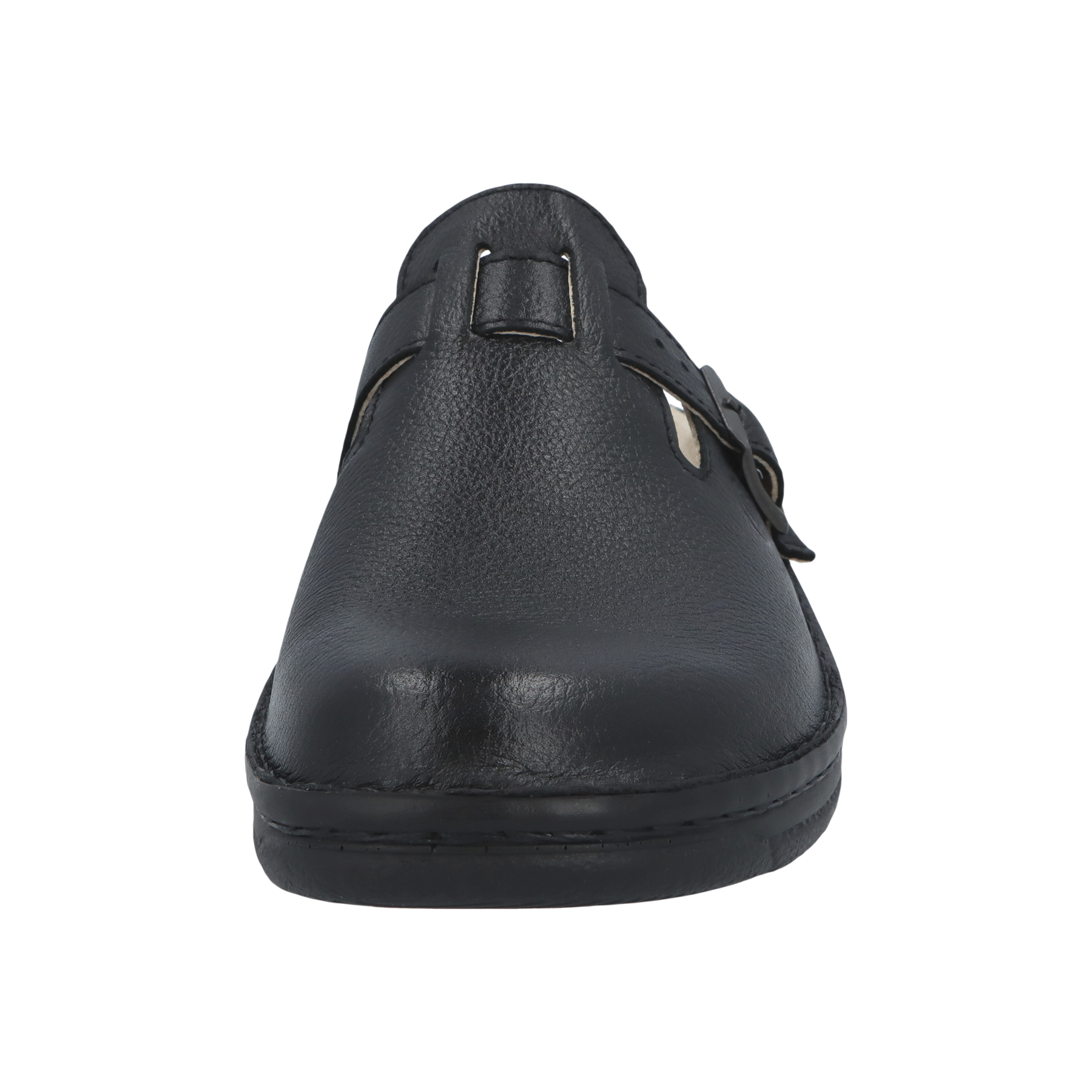 schwarze clogs vorderansicht