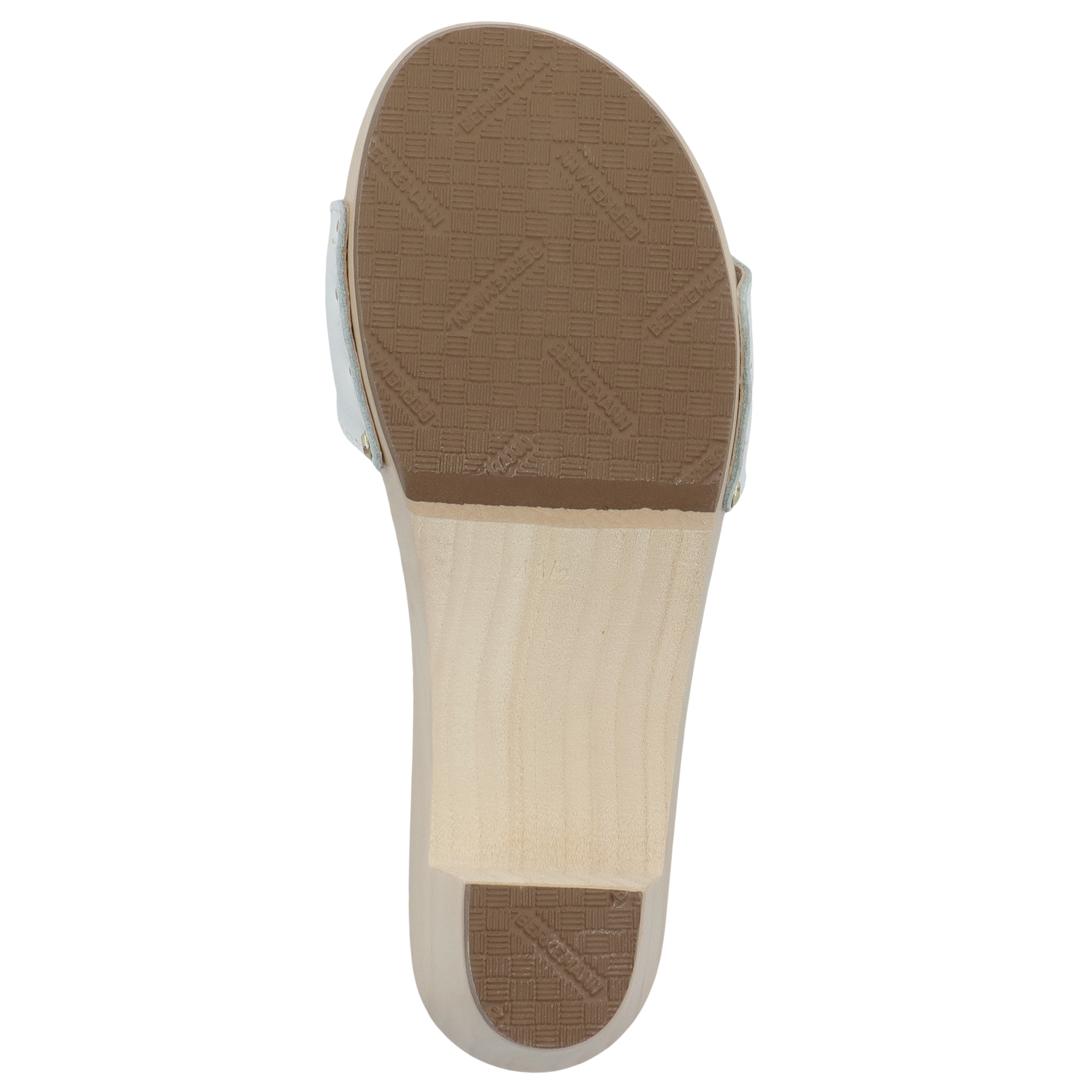weiße holzschuhe sohlenansicht