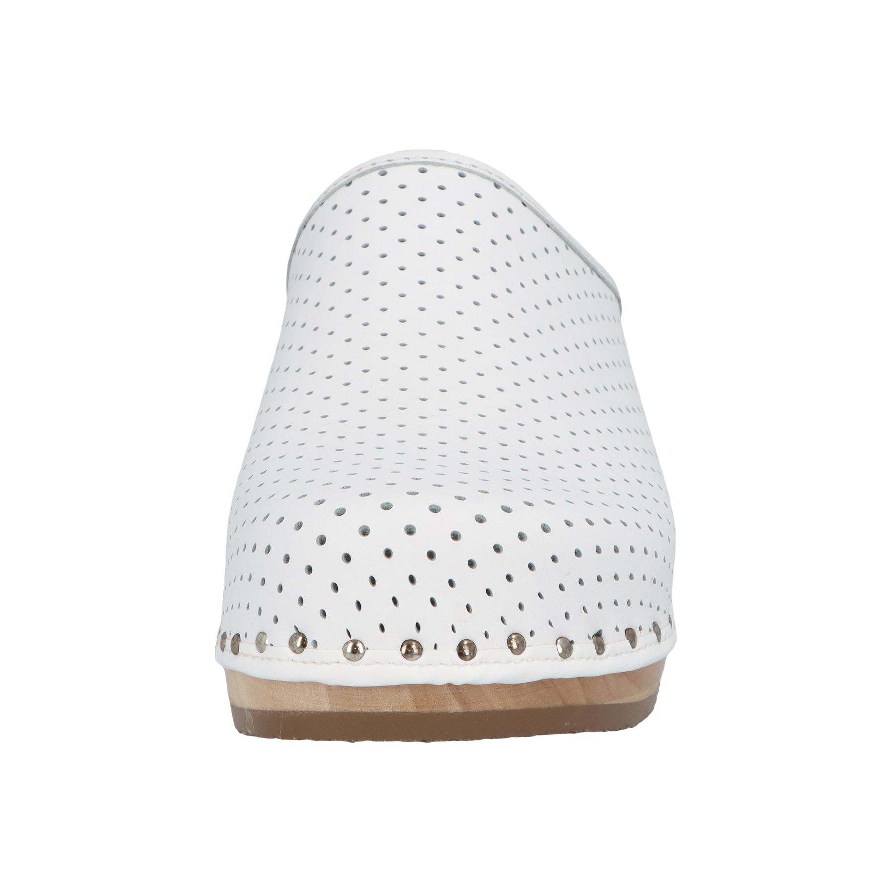 weiße holzschuhe vorderansicht