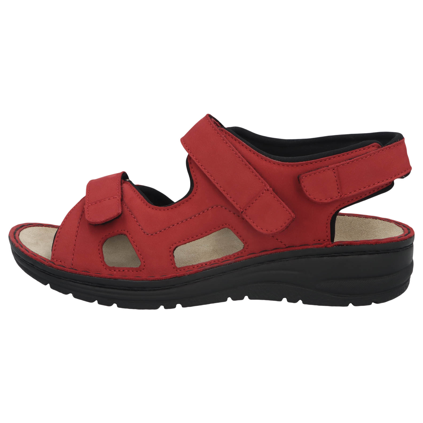 rote sandale seitenansicht links