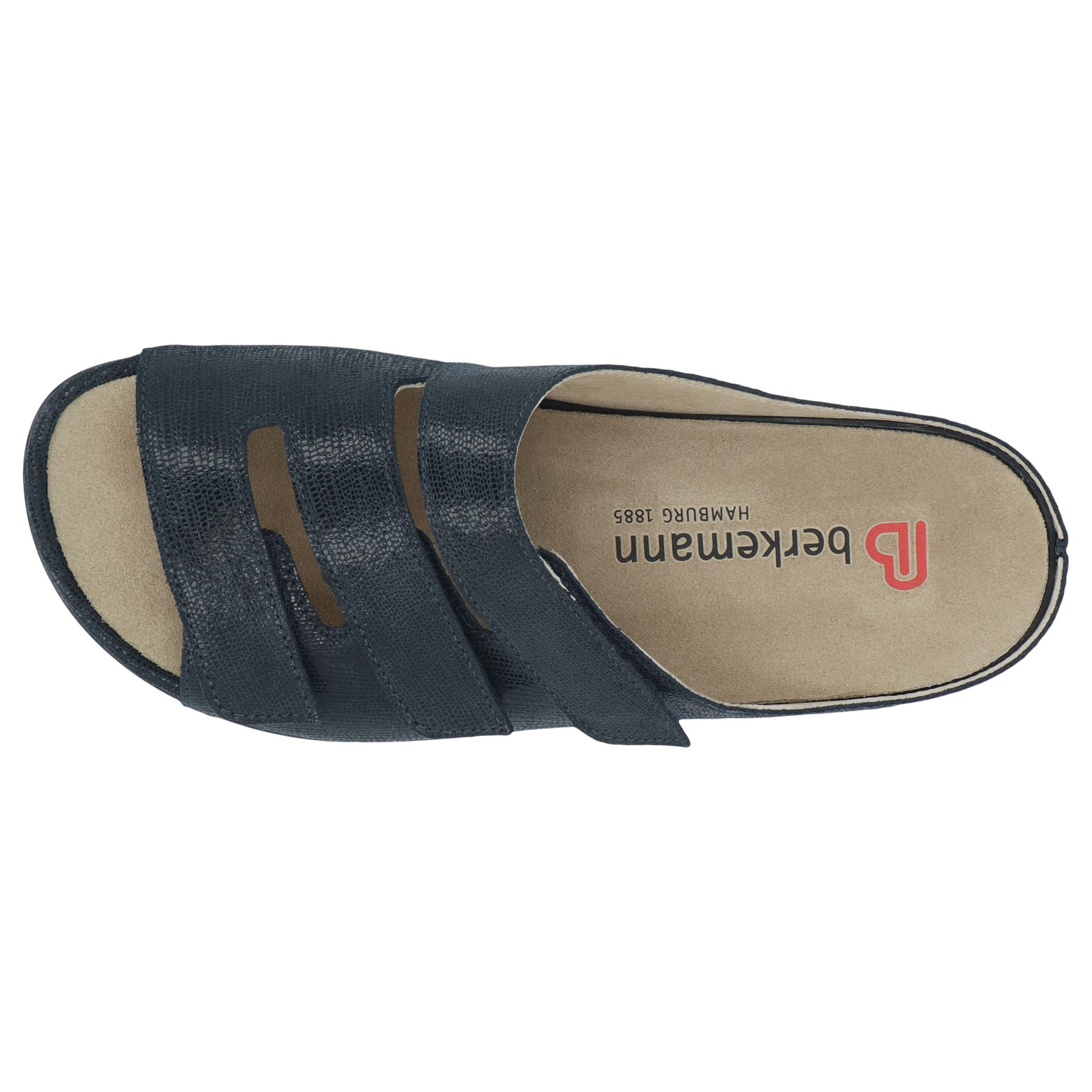blaue pantolette draufsicht