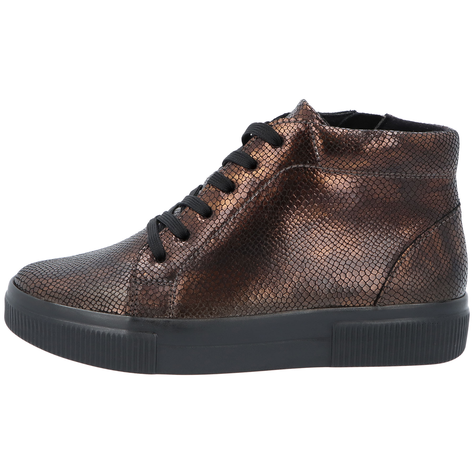 mehrfarbige stiefeletten seitenansicht links