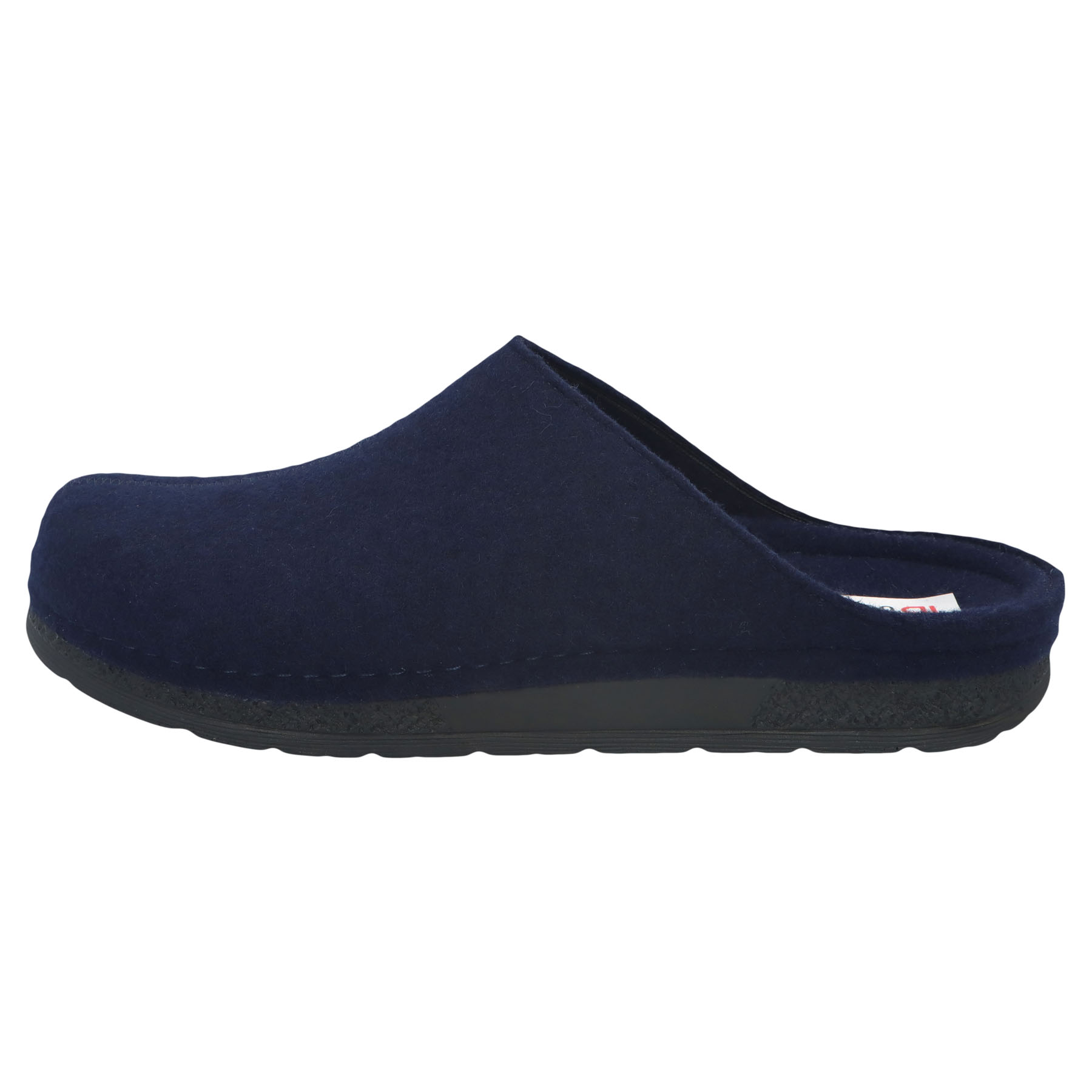 blaue hausschuhe seitenansicht links