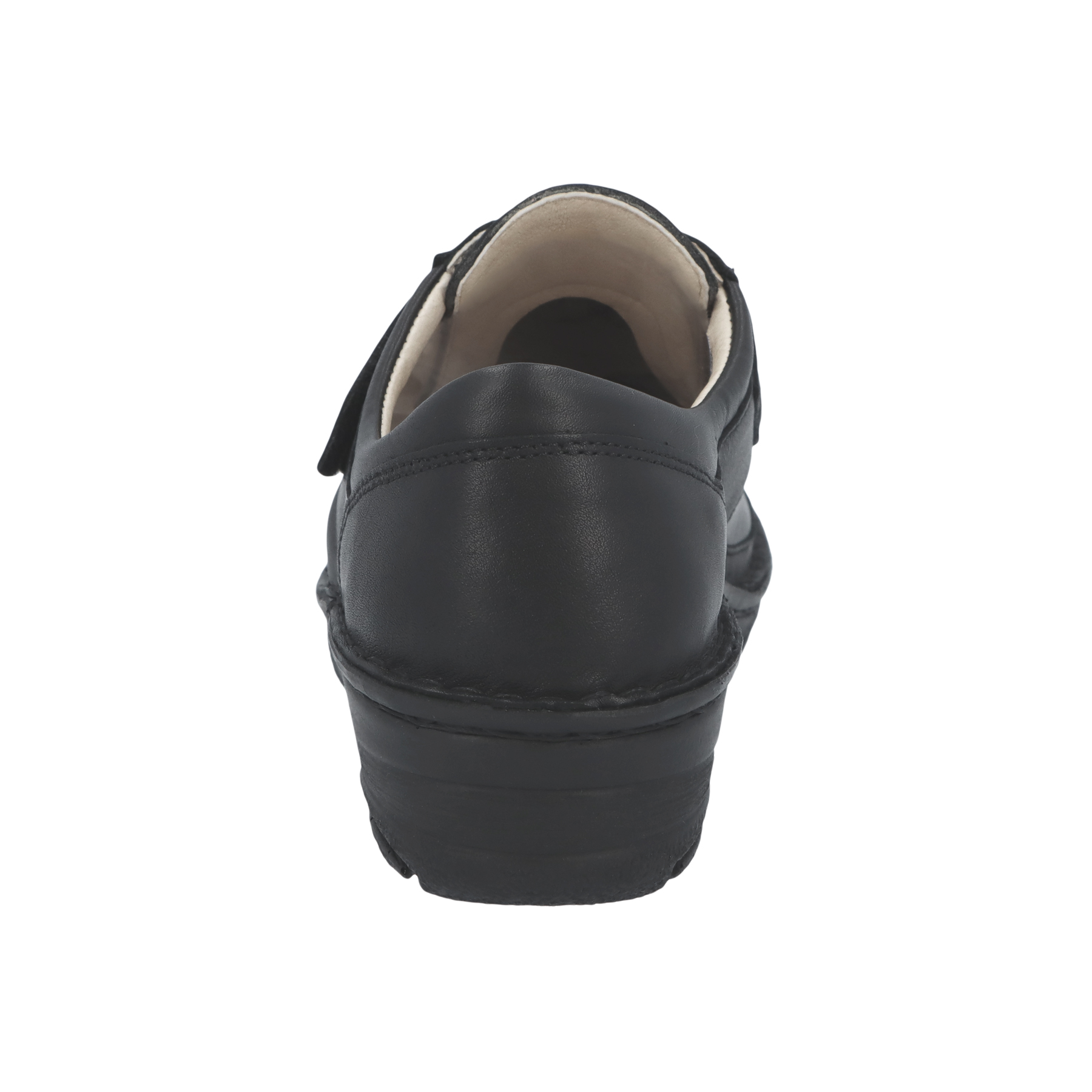 schwarze halbschuh hinteransicht