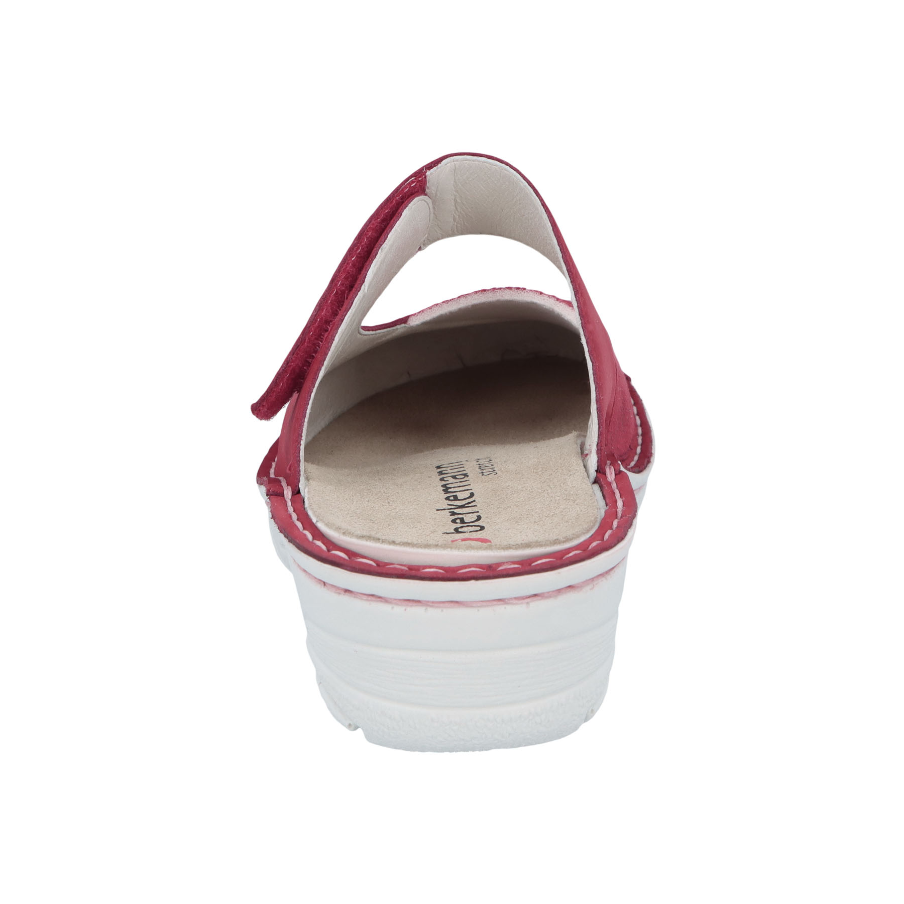 rote clogs hinteransicht