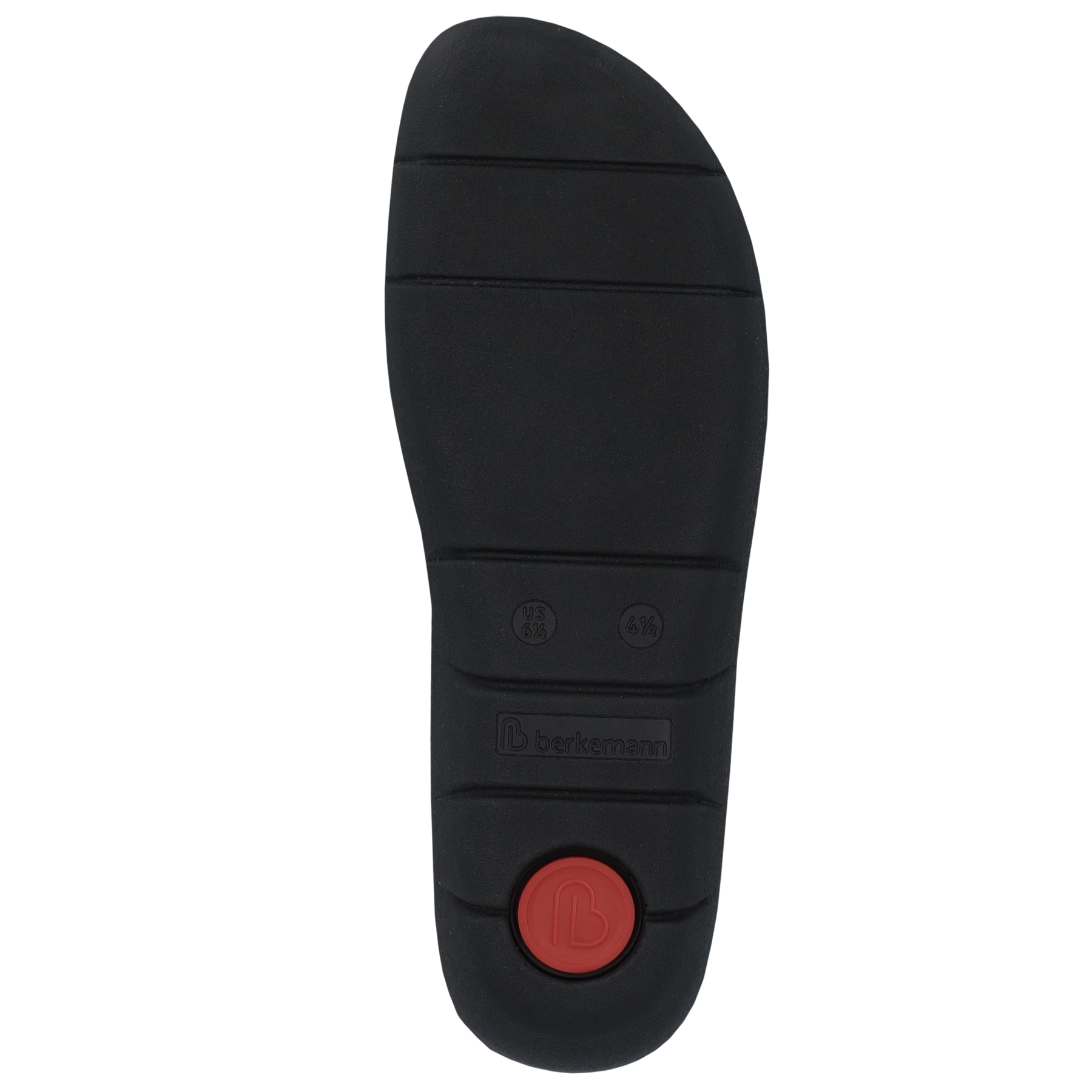 schwarze sandale sohlenansicht