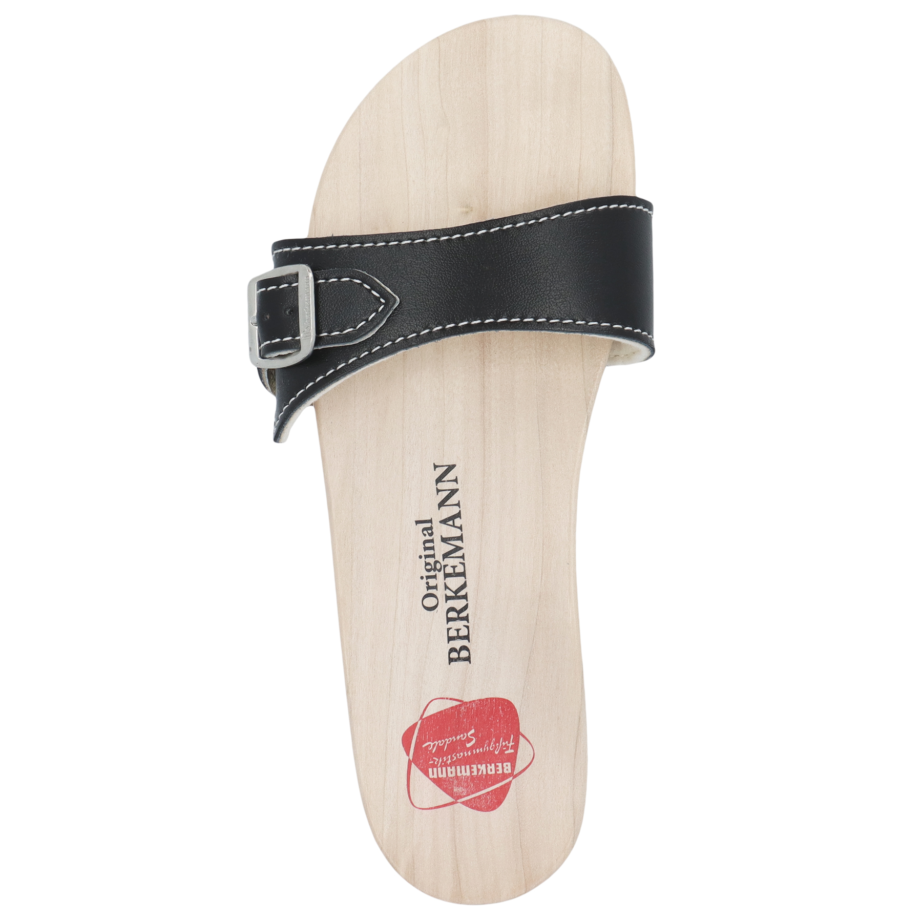 schwarze holzschuhe draufsicht