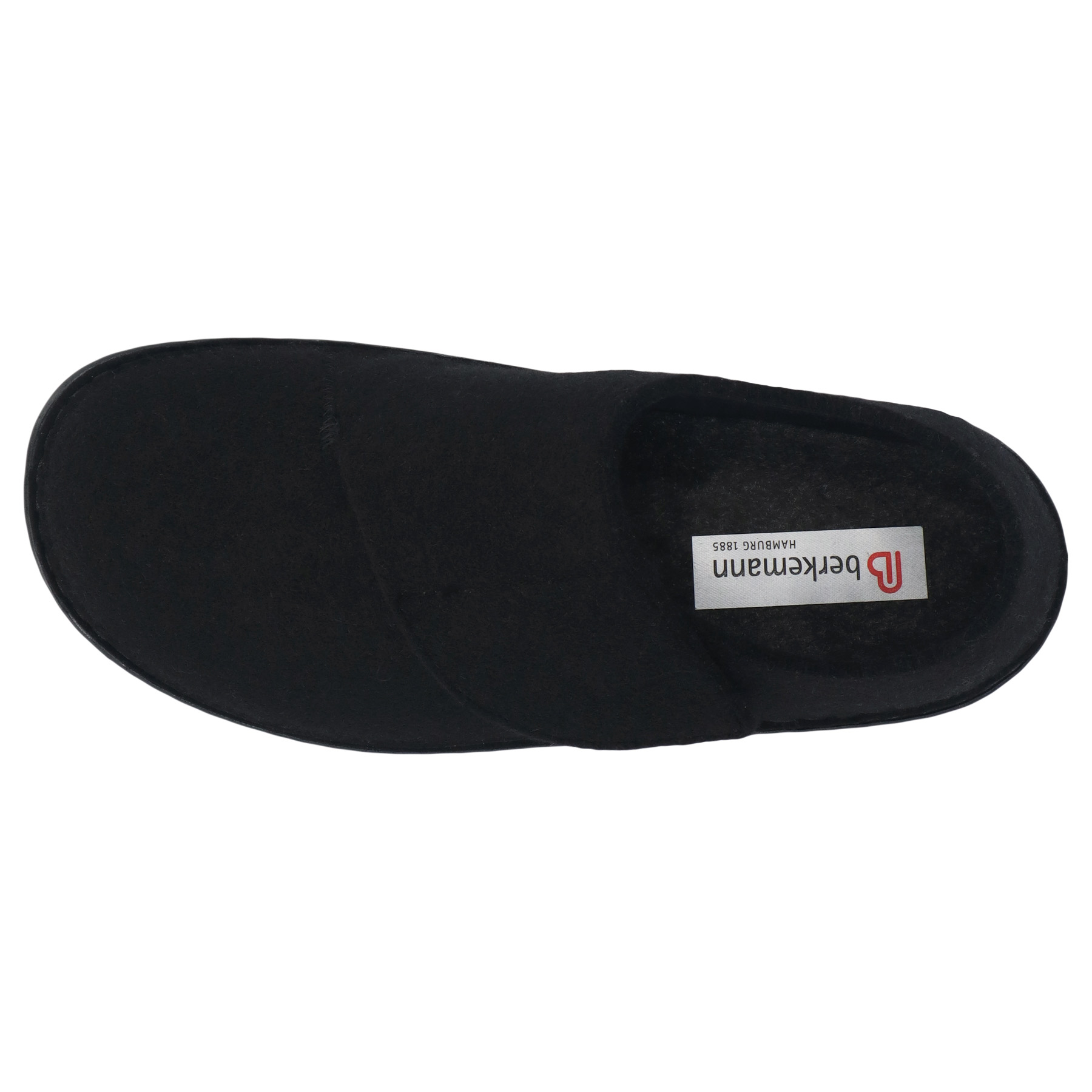 schwarze hausschuhe draufsicht