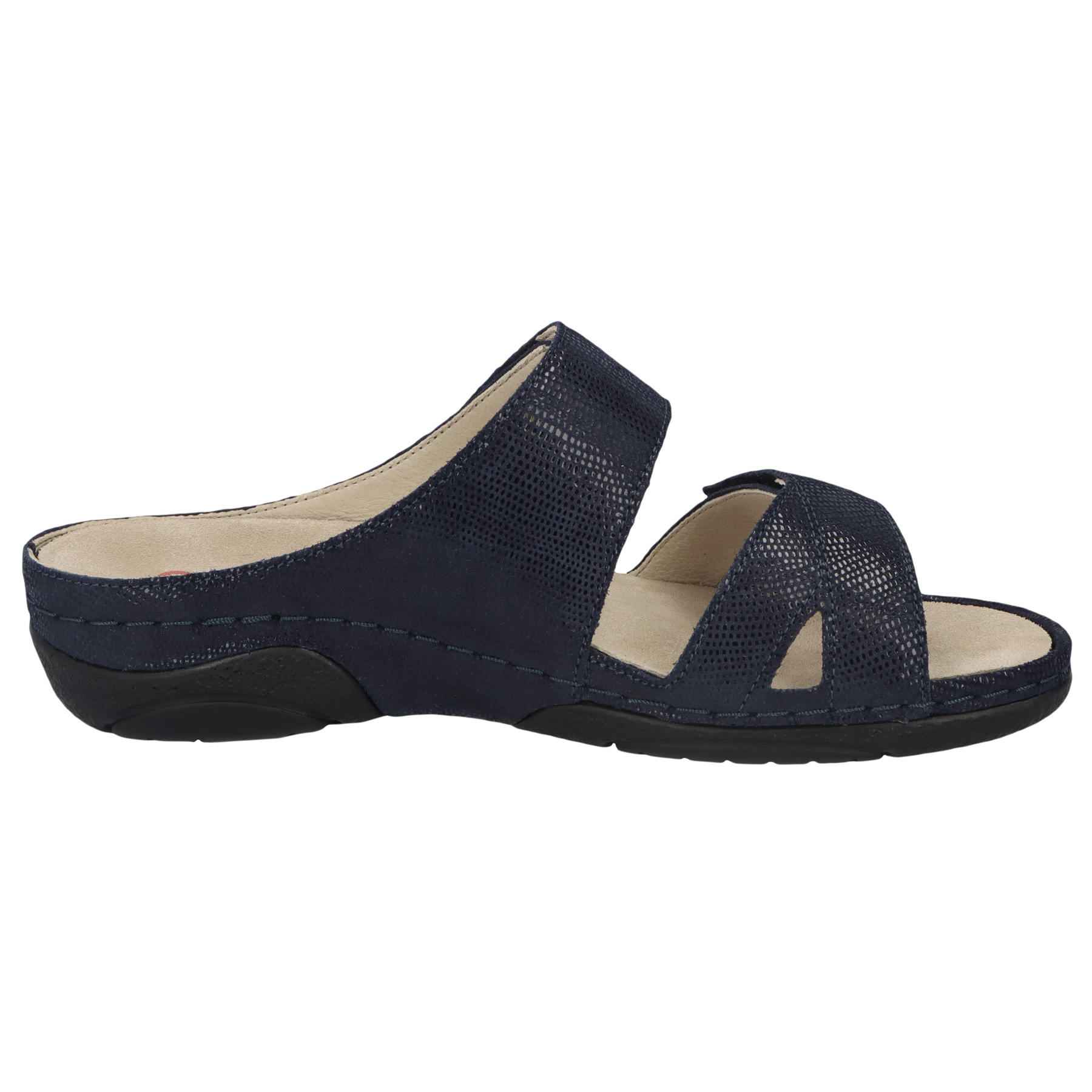 blaue pantolette seitenansicht rechts