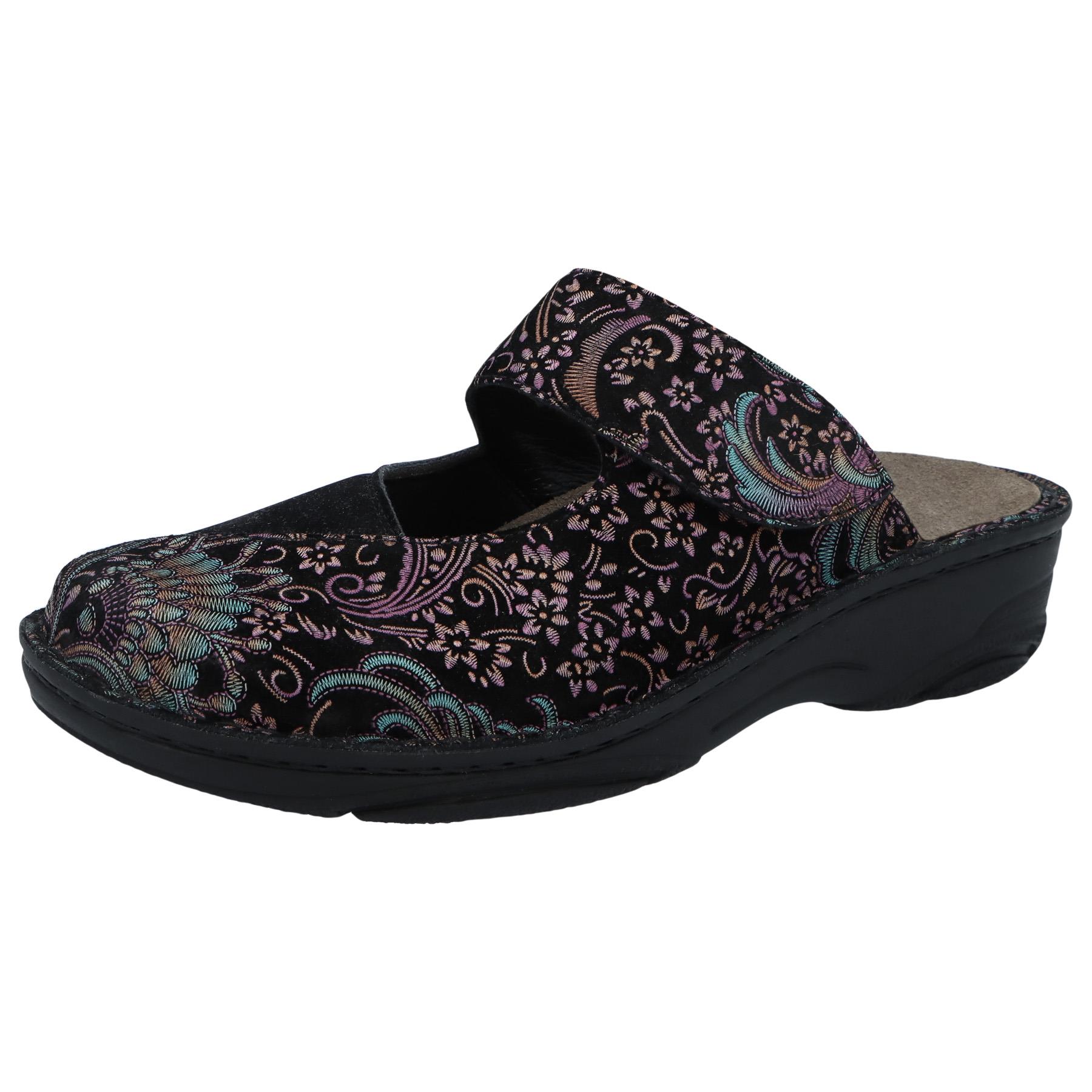 neon-Paisley schwarz Leder/Stretch