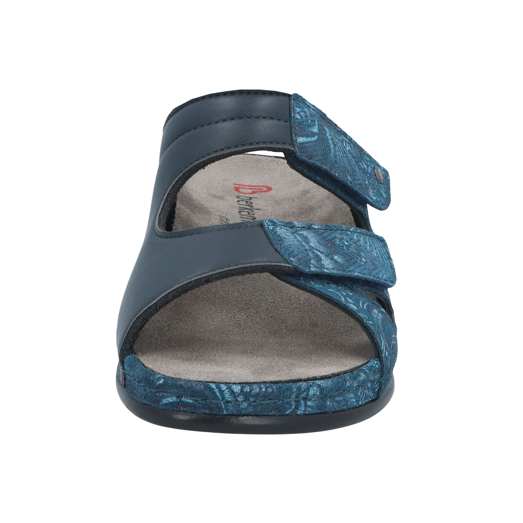 blaue pantolette vorderansicht