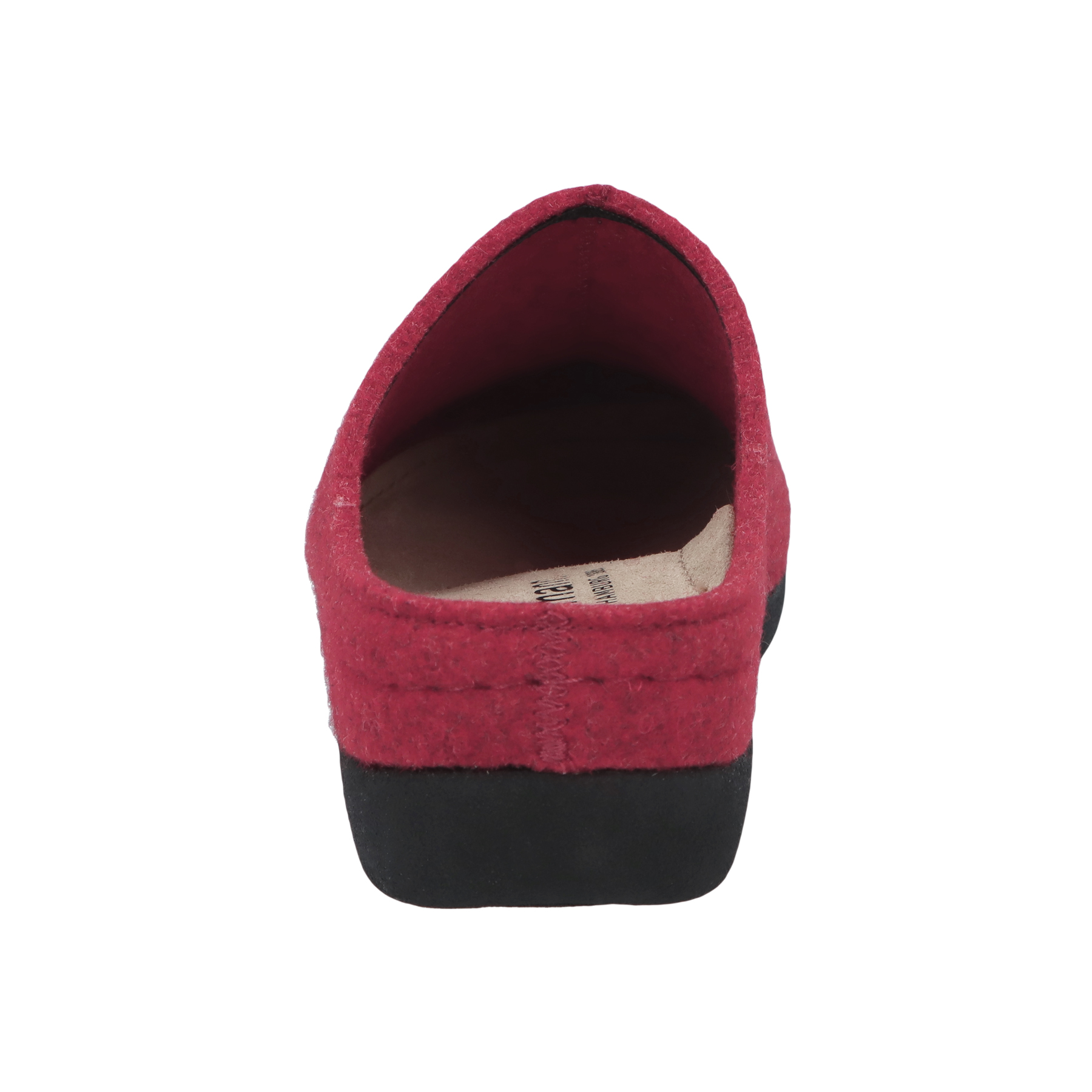 rote hausschuhe hinteransicht