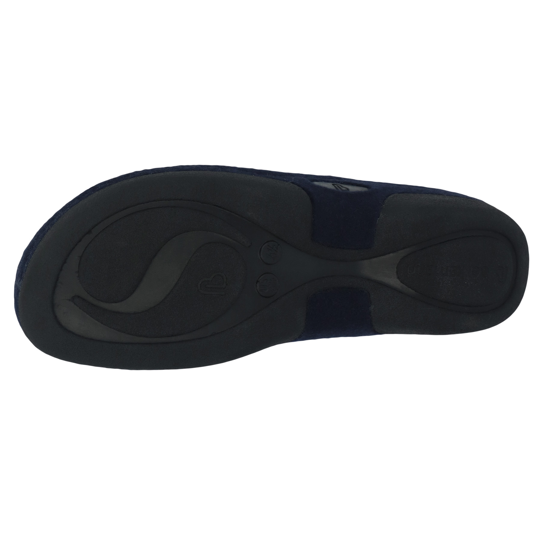 blaue hausschuhe sohlenansicht