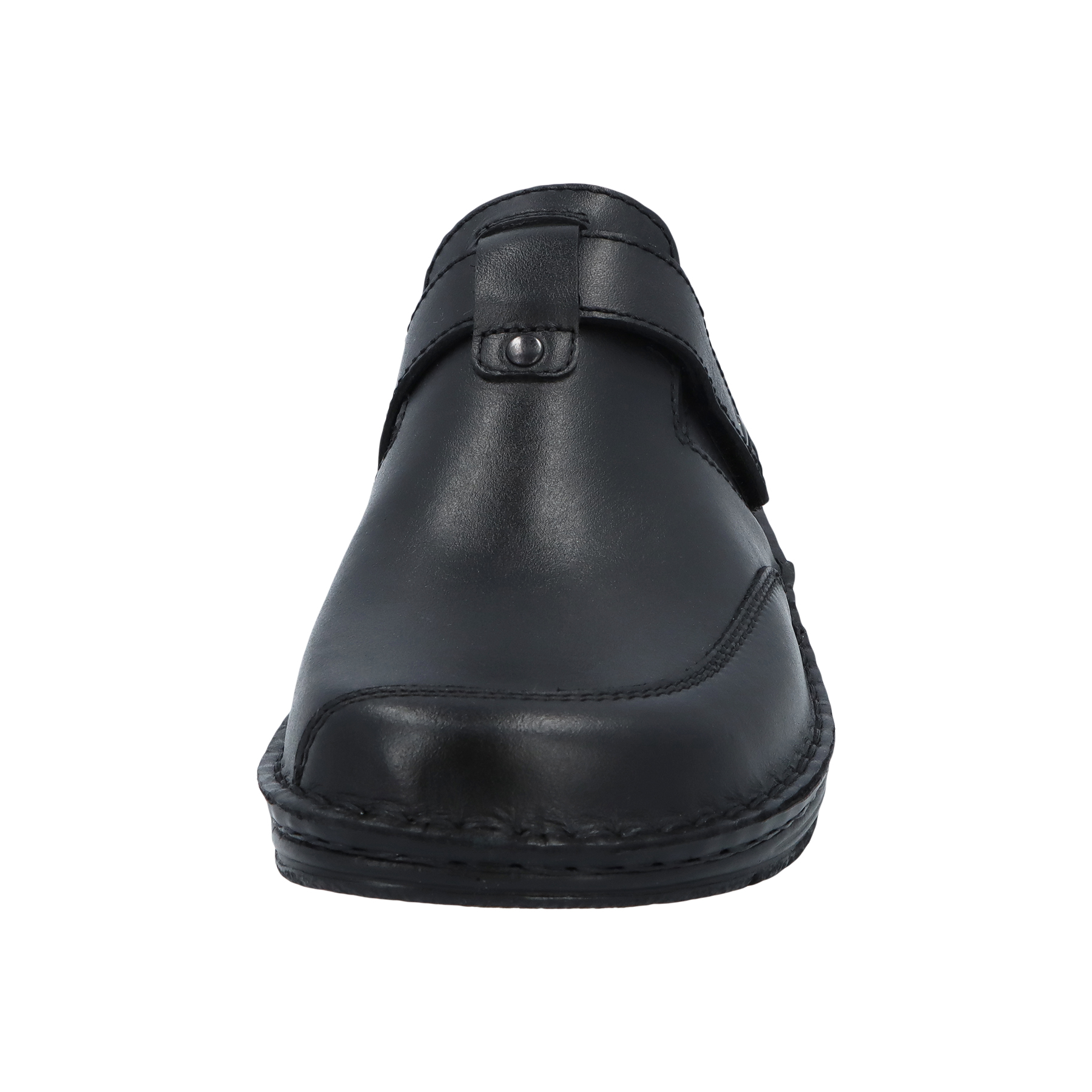 schwarze clogs vorderansicht