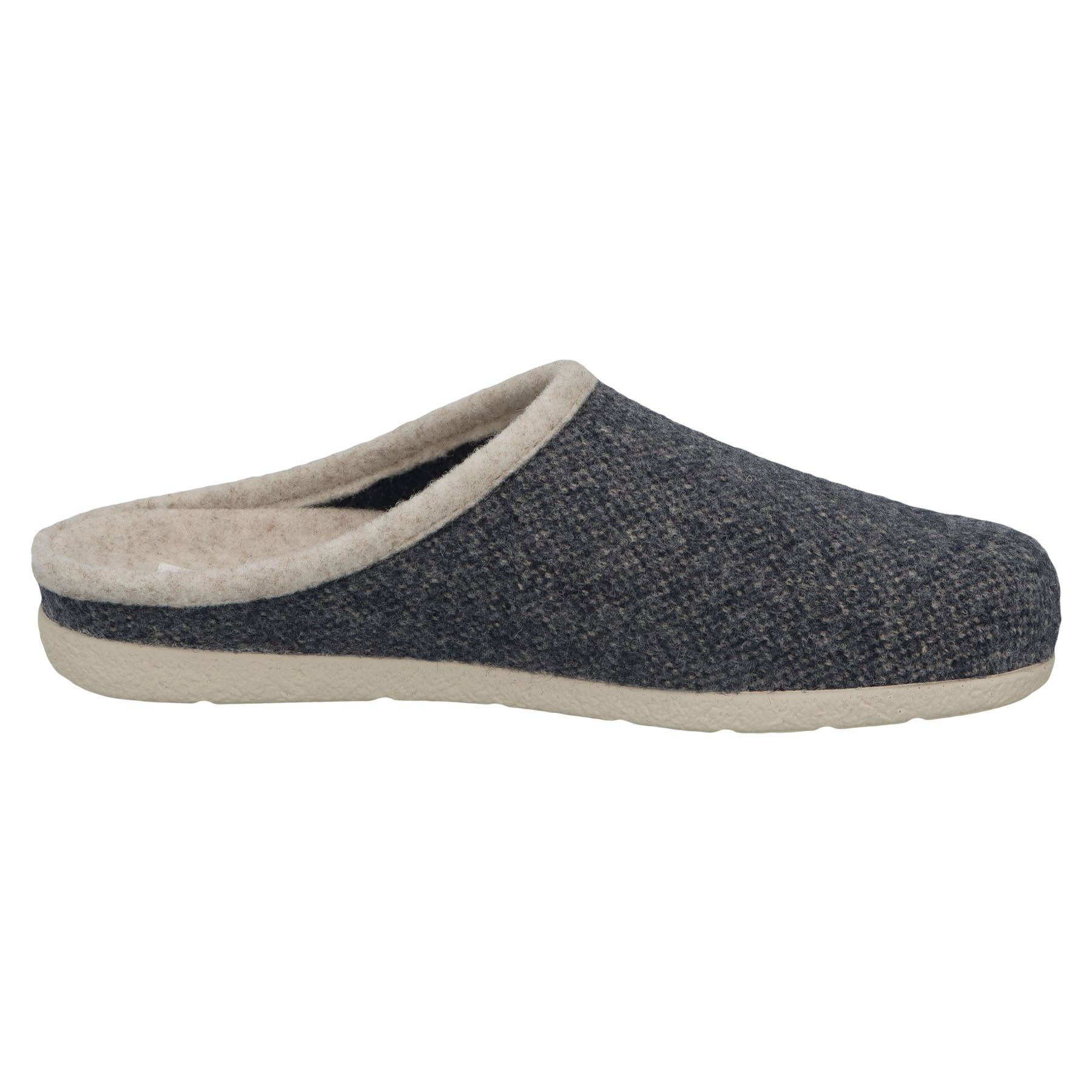 graue hausschuhe seitenansicht rechts