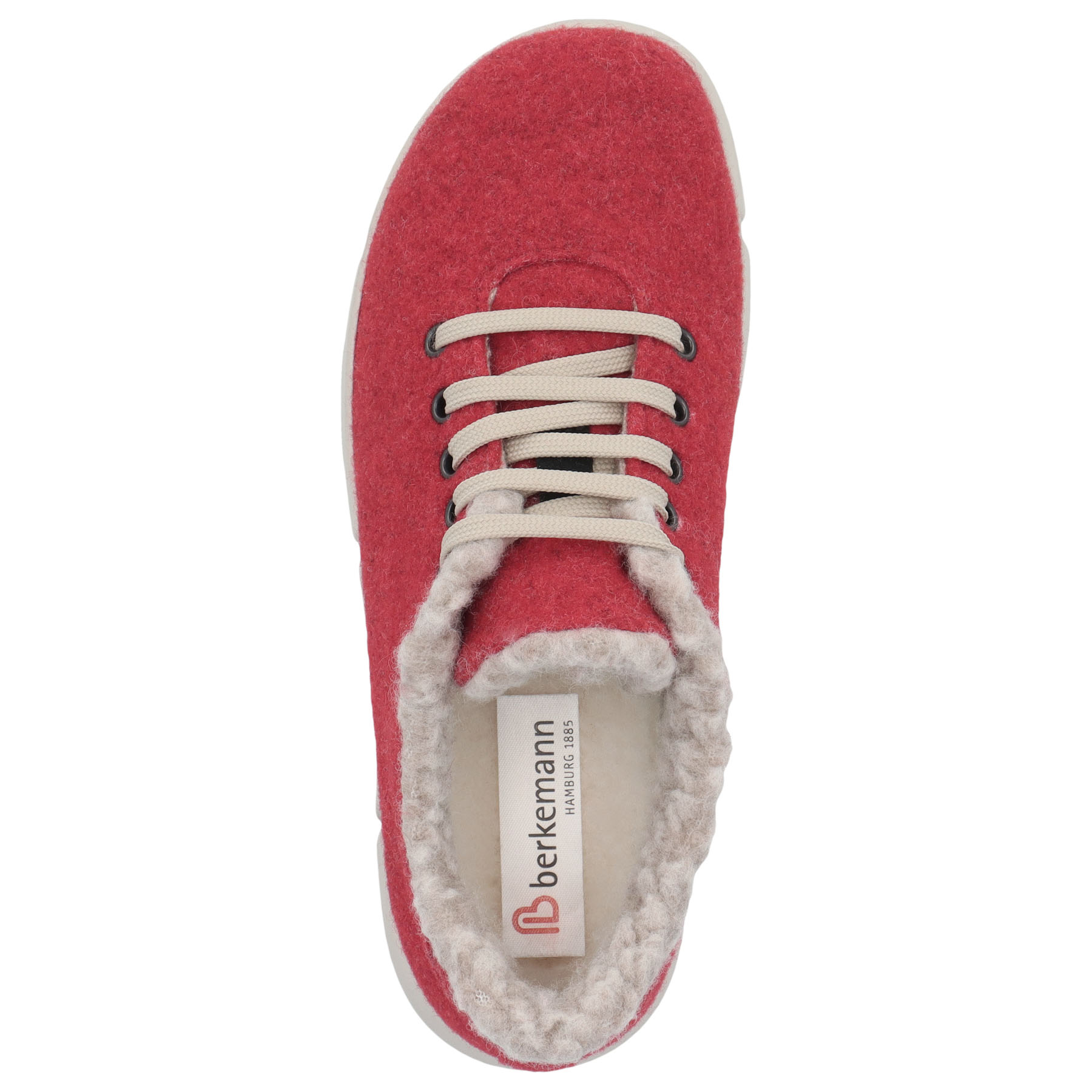 rote hausschuhe draufsicht