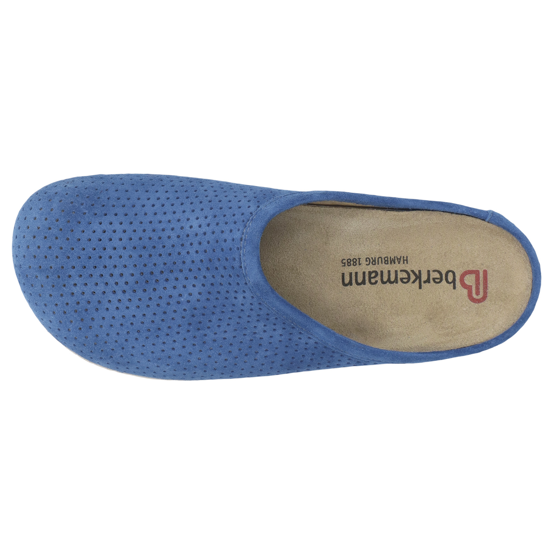 blaue clogs draufsicht