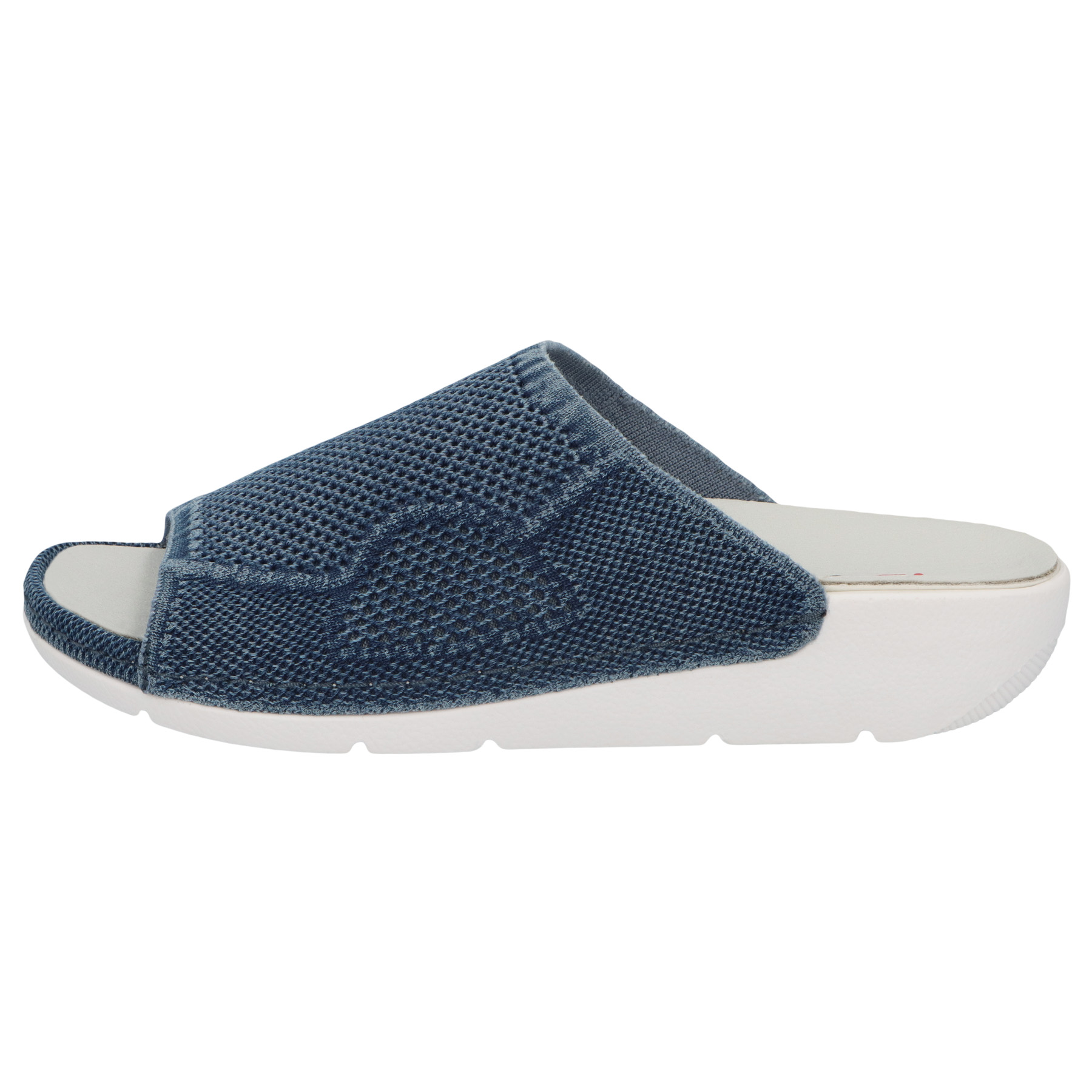 blaue pantolette seitenansicht links