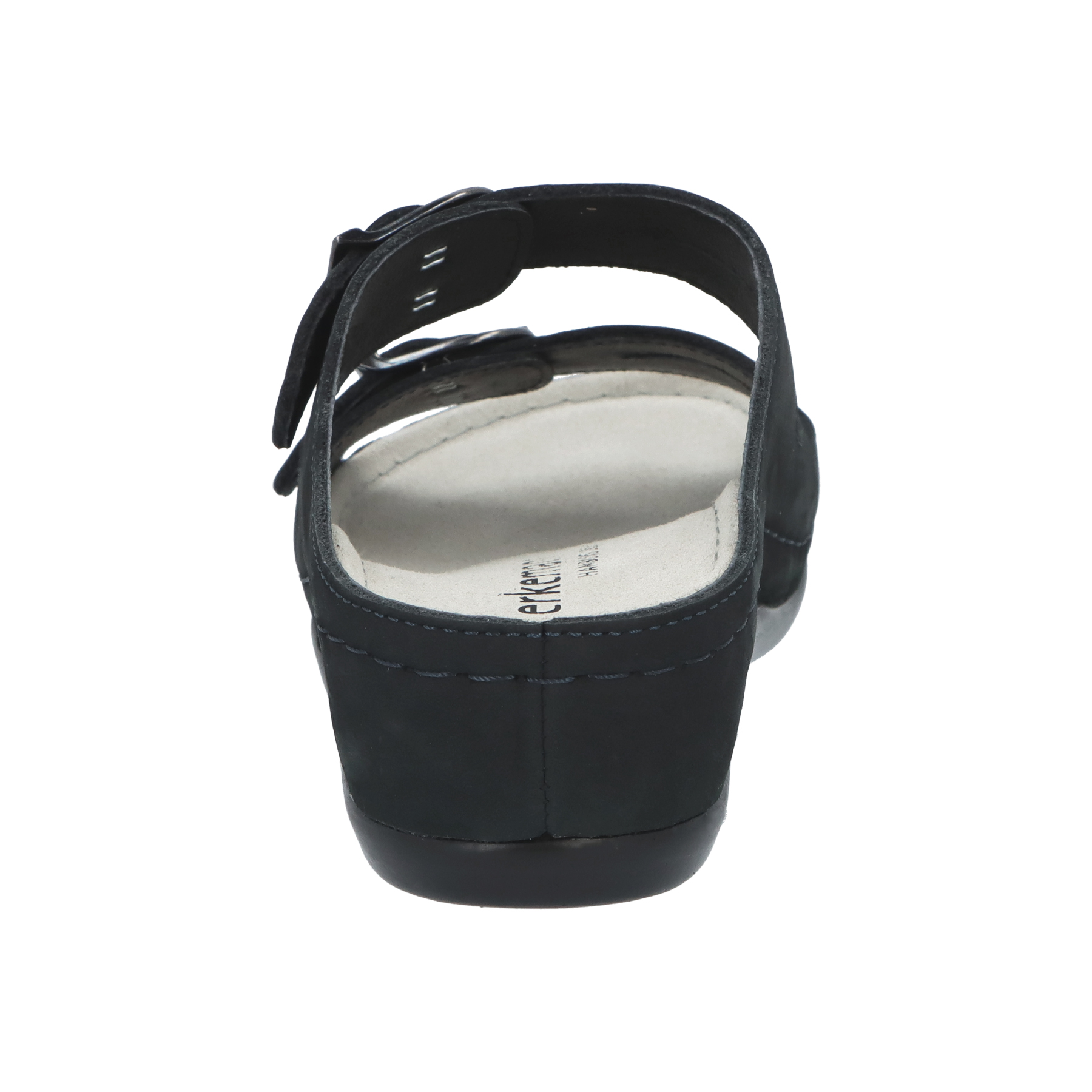 blaue pantolette hinteransicht