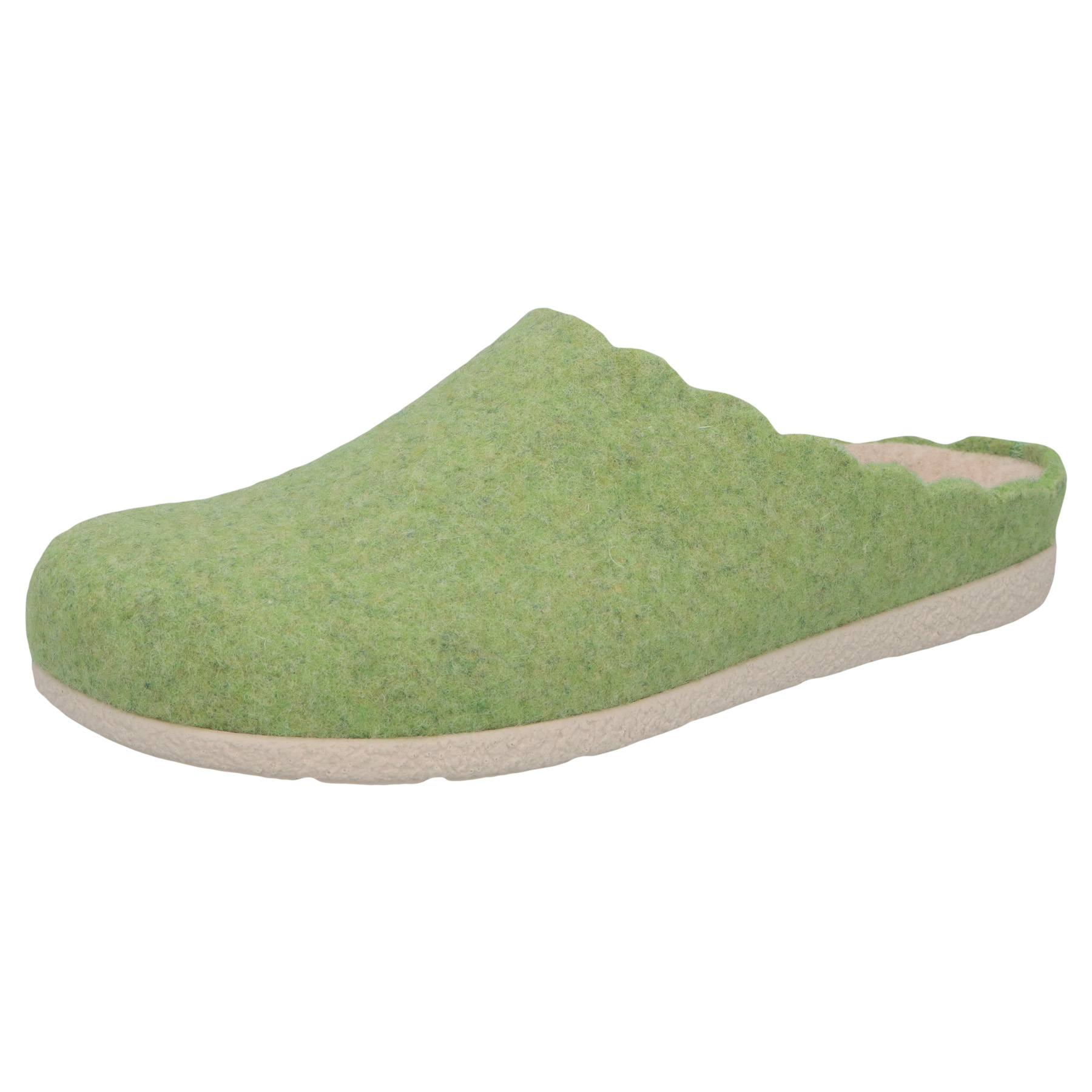 grüne hausschuhe 3-4 ansicht
