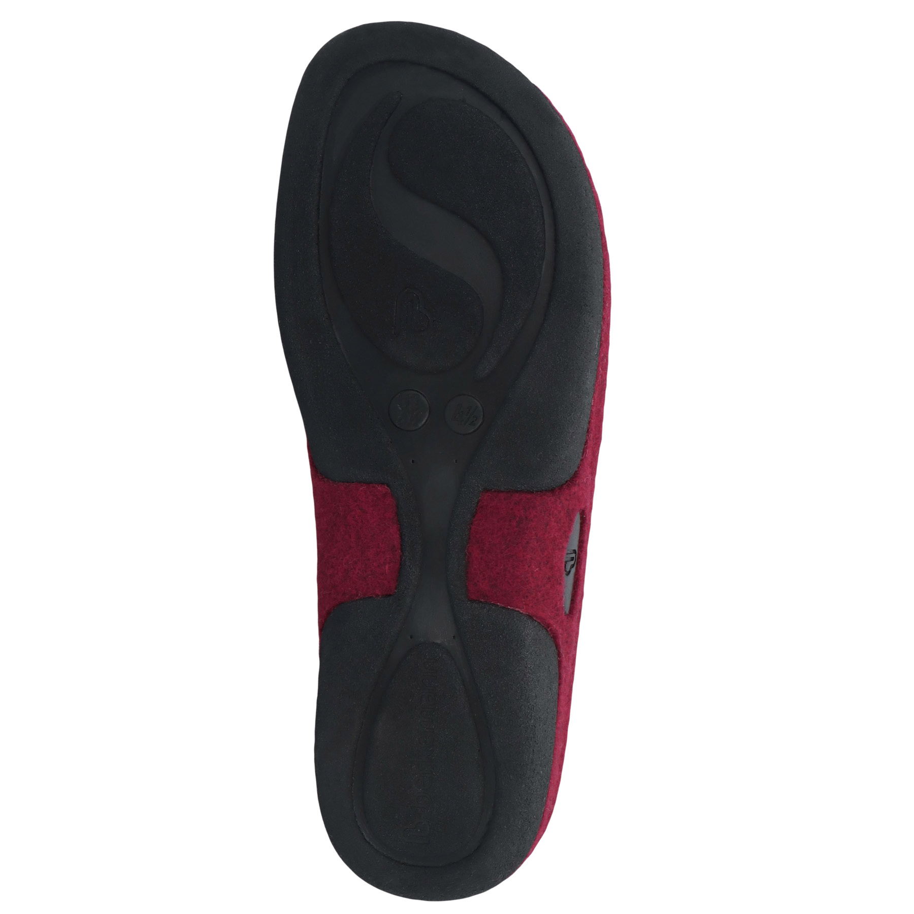 rote hausschuhe sohlenansicht