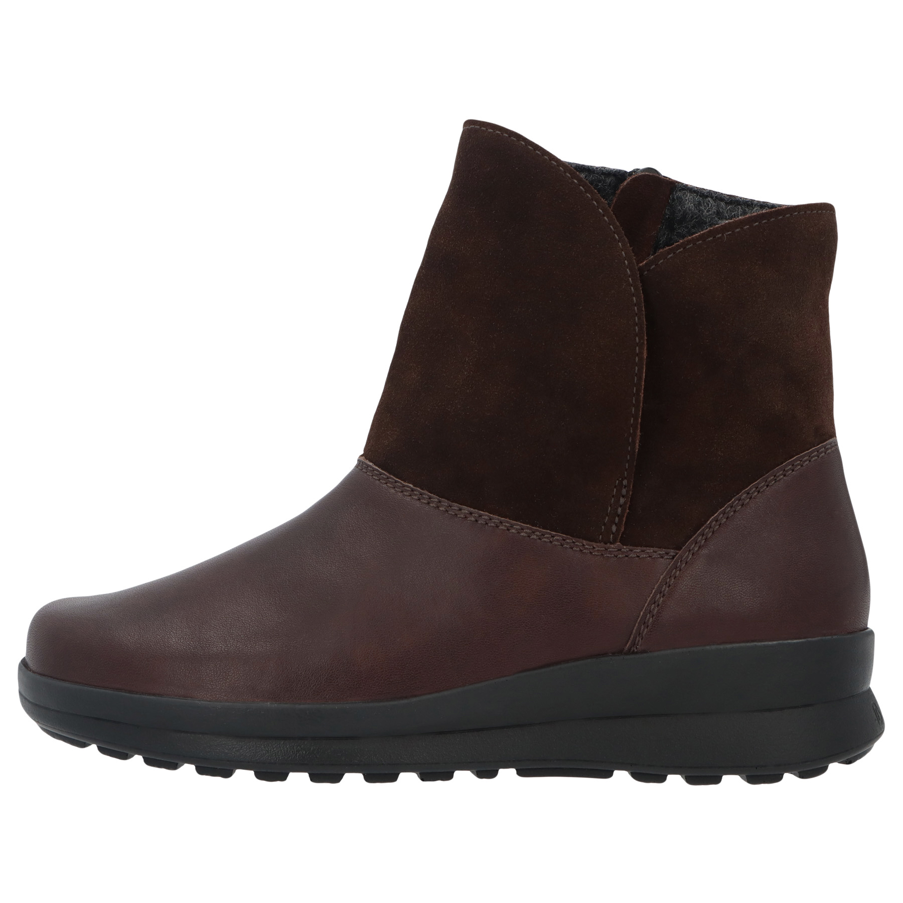 braune stiefeletten seitenansicht links