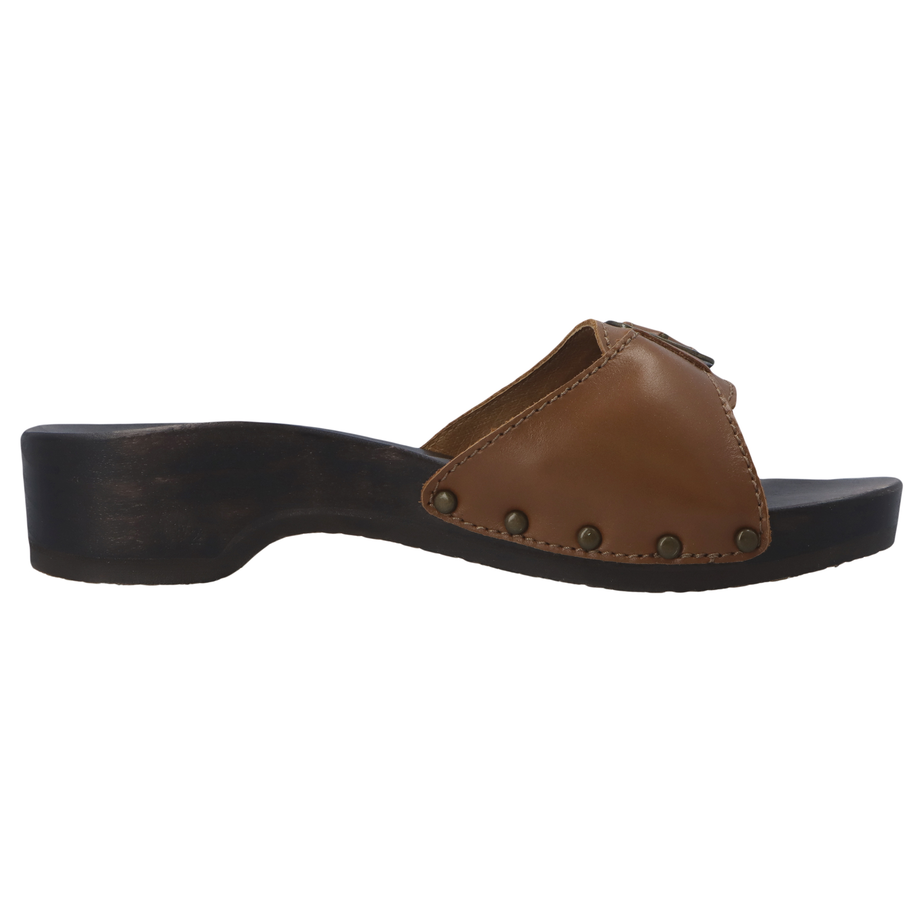 braune holzschuhe seitenansicht rechts