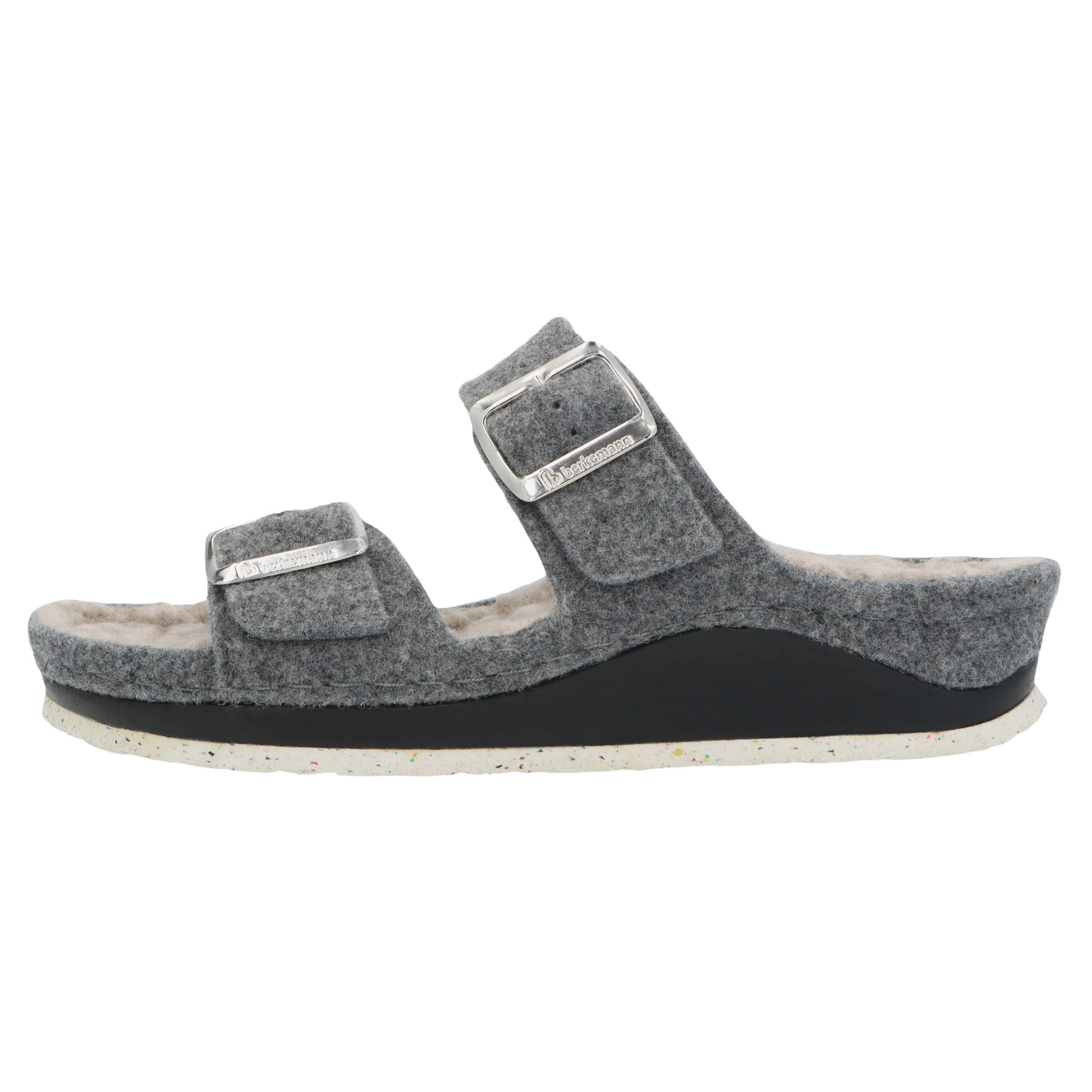 graue hausschuhe seitenansicht links