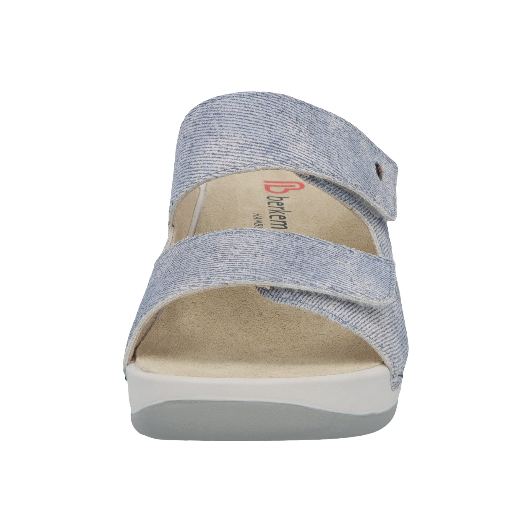 blaue pantolette vorderansicht