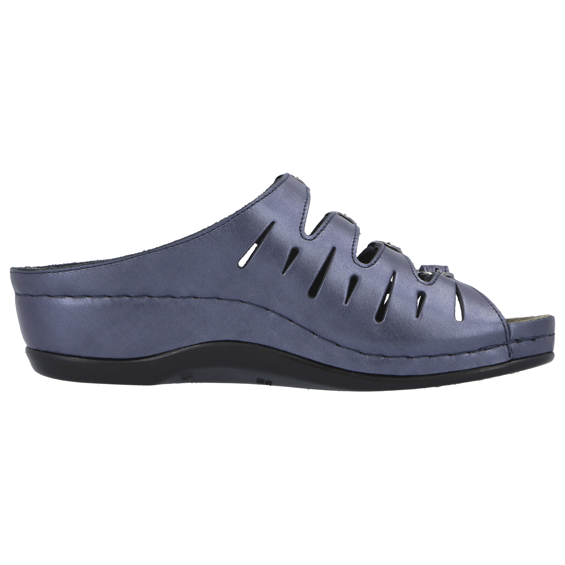 blaue pantolette seitenansicht rechts