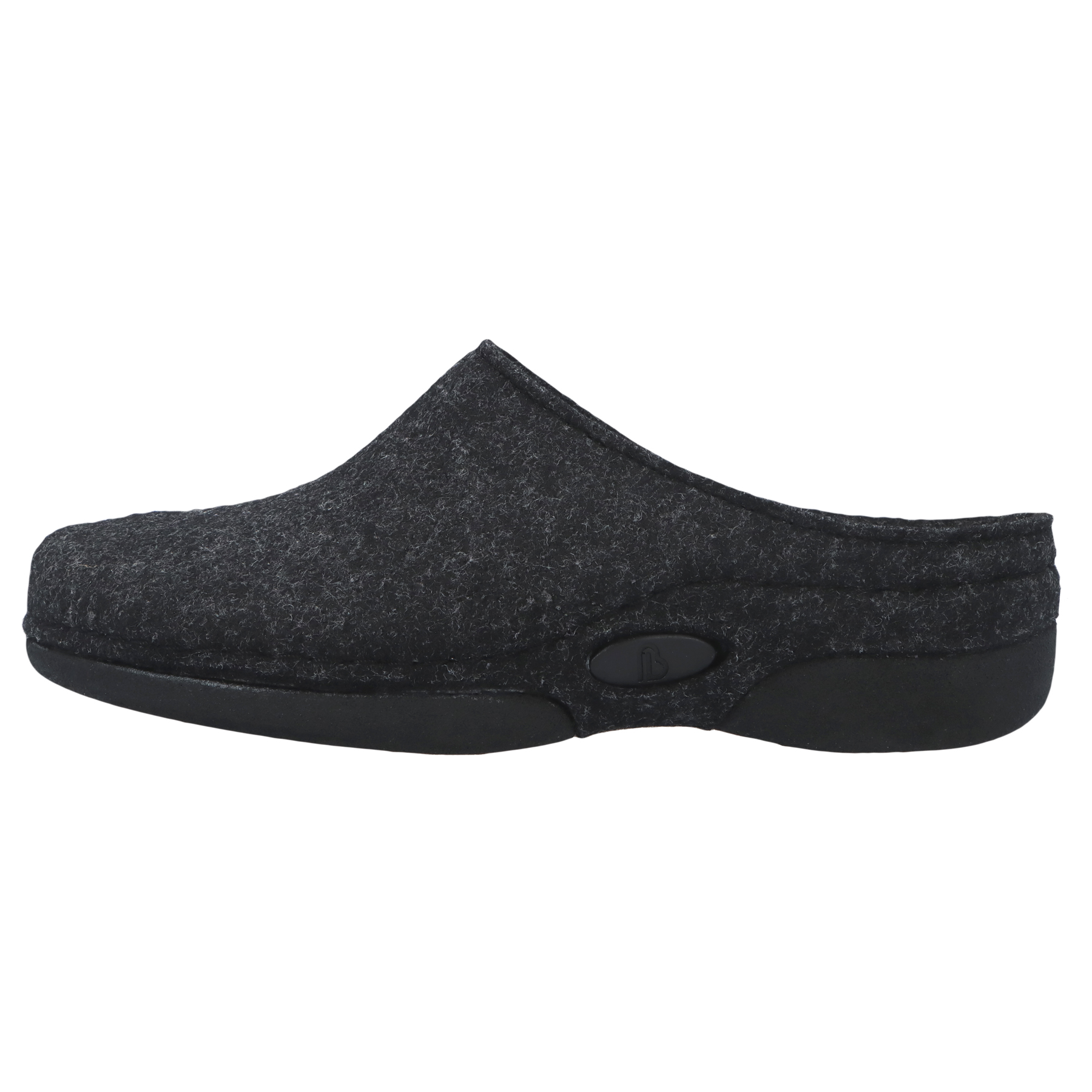 graue hausschuhe seitenansicht links