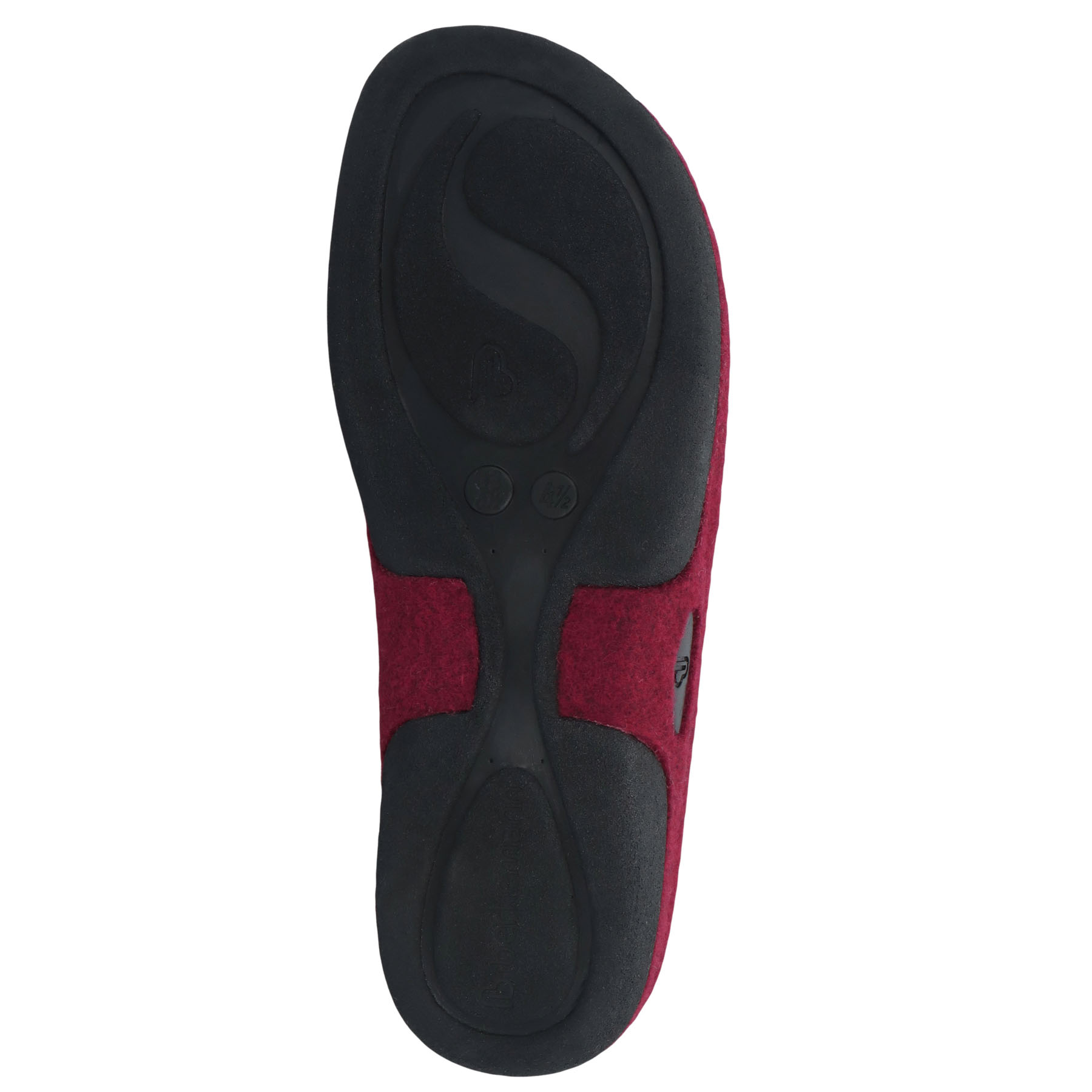 rote hausschuhe sohlenansicht