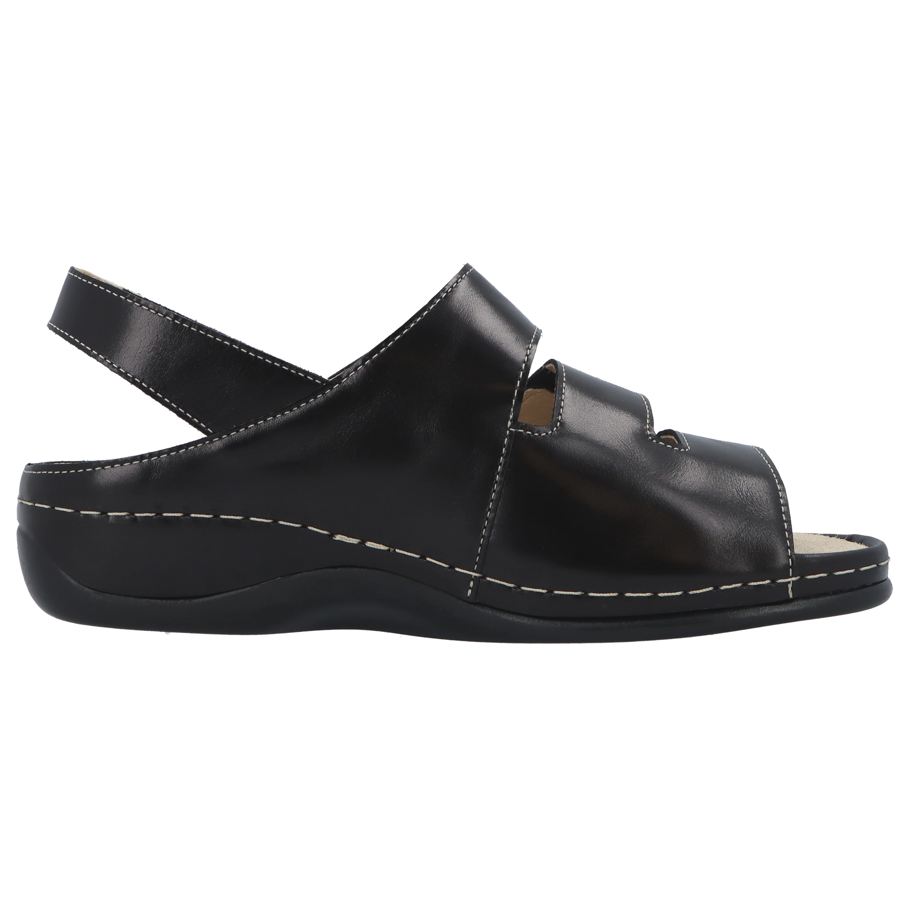 schwarze sandale seitenansicht rechts