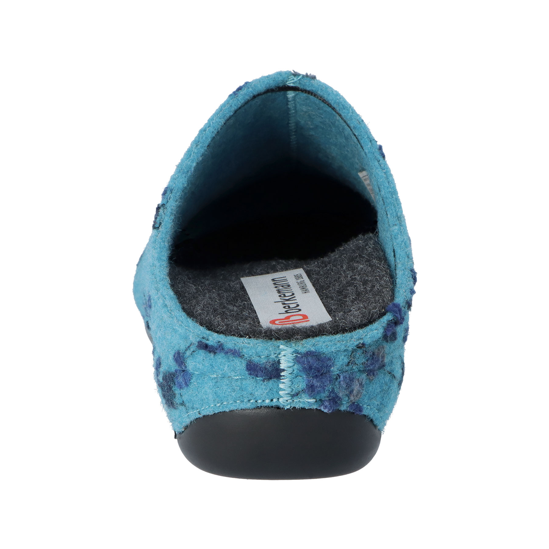 blaue hausschuhe hinteransicht