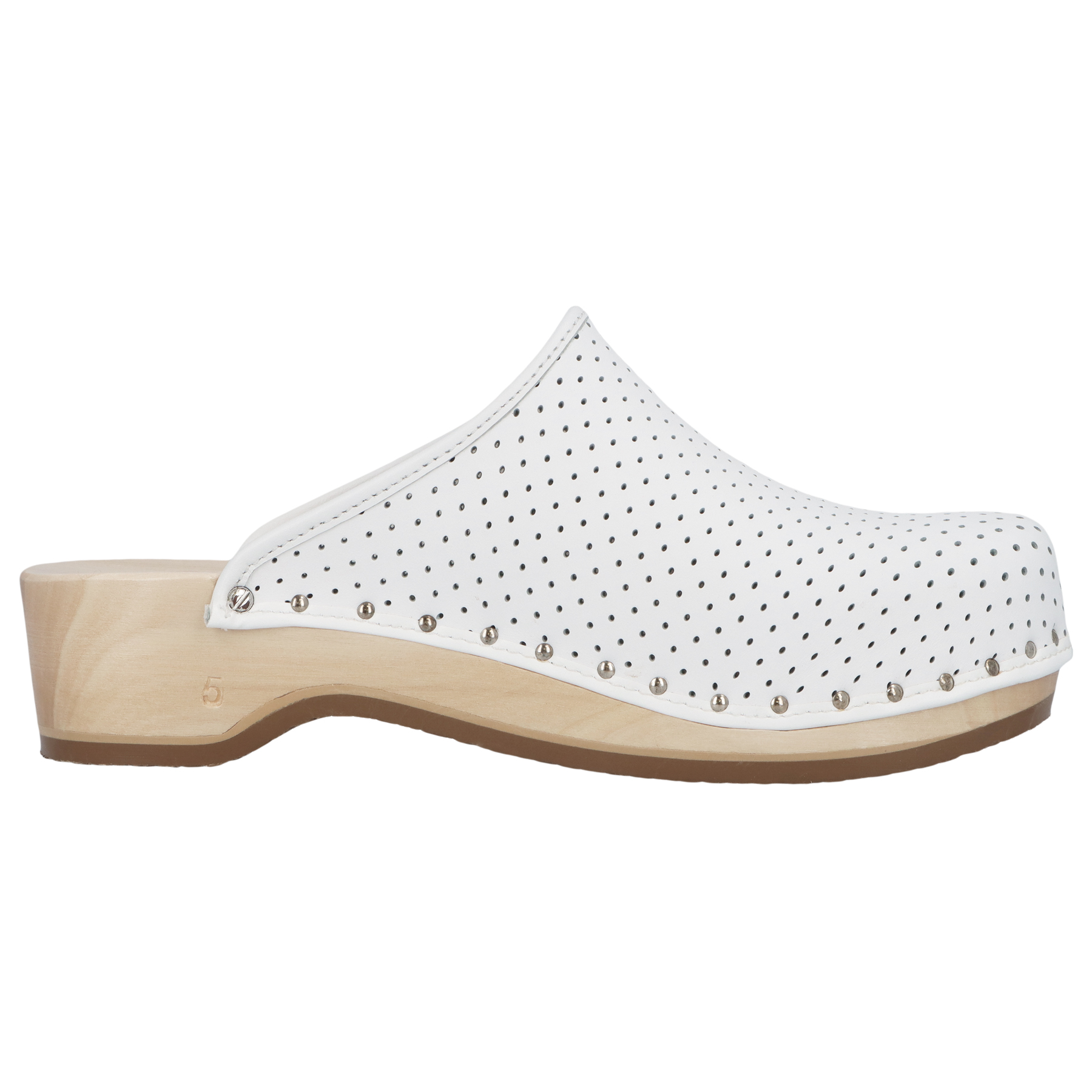 weiße holzschuhe seitenansicht rechts