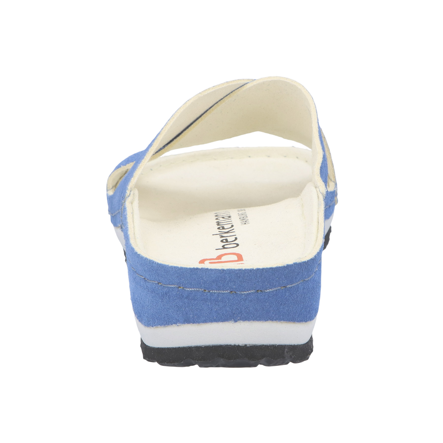 blaue pantolette hinteransicht