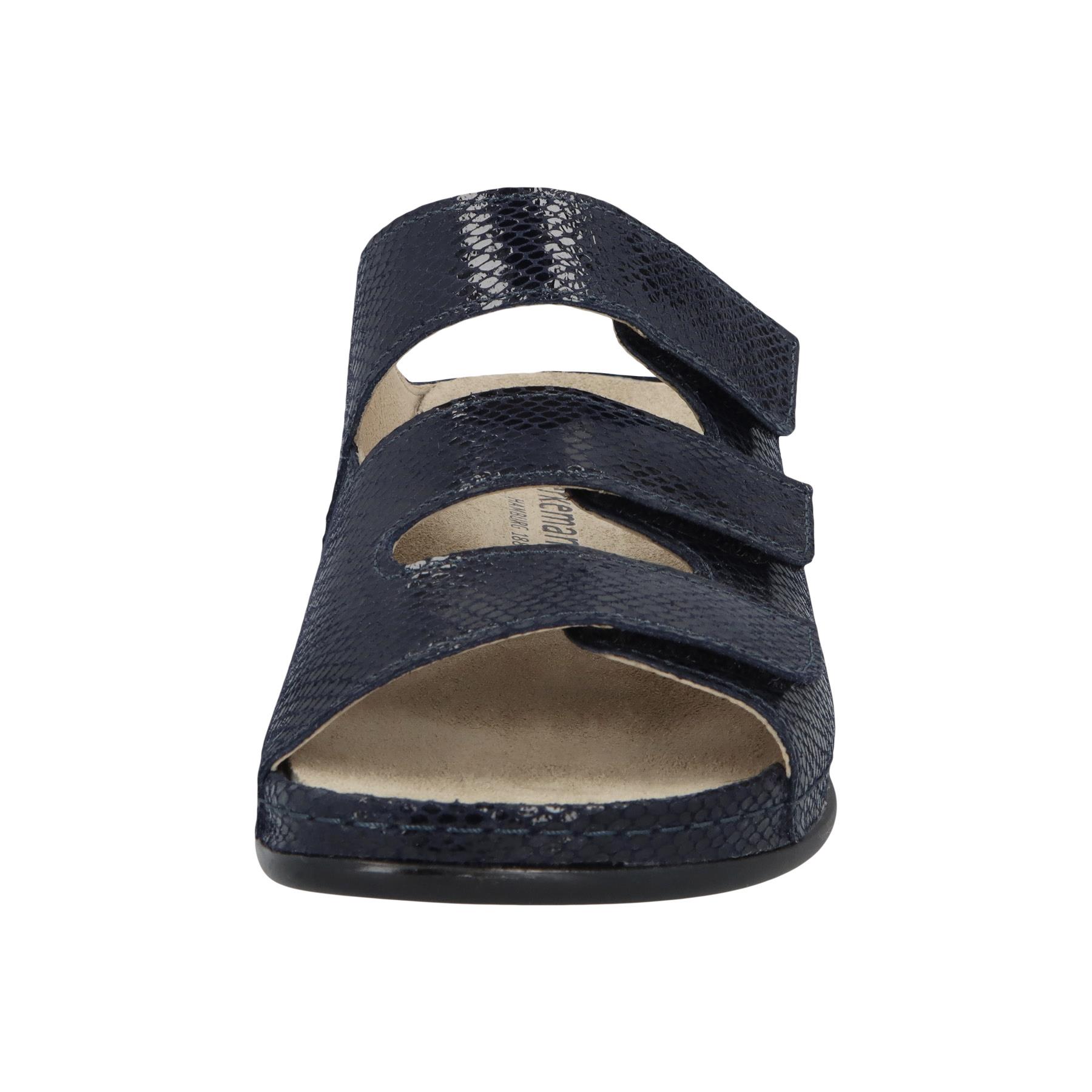 blaue pantolette vorderansicht