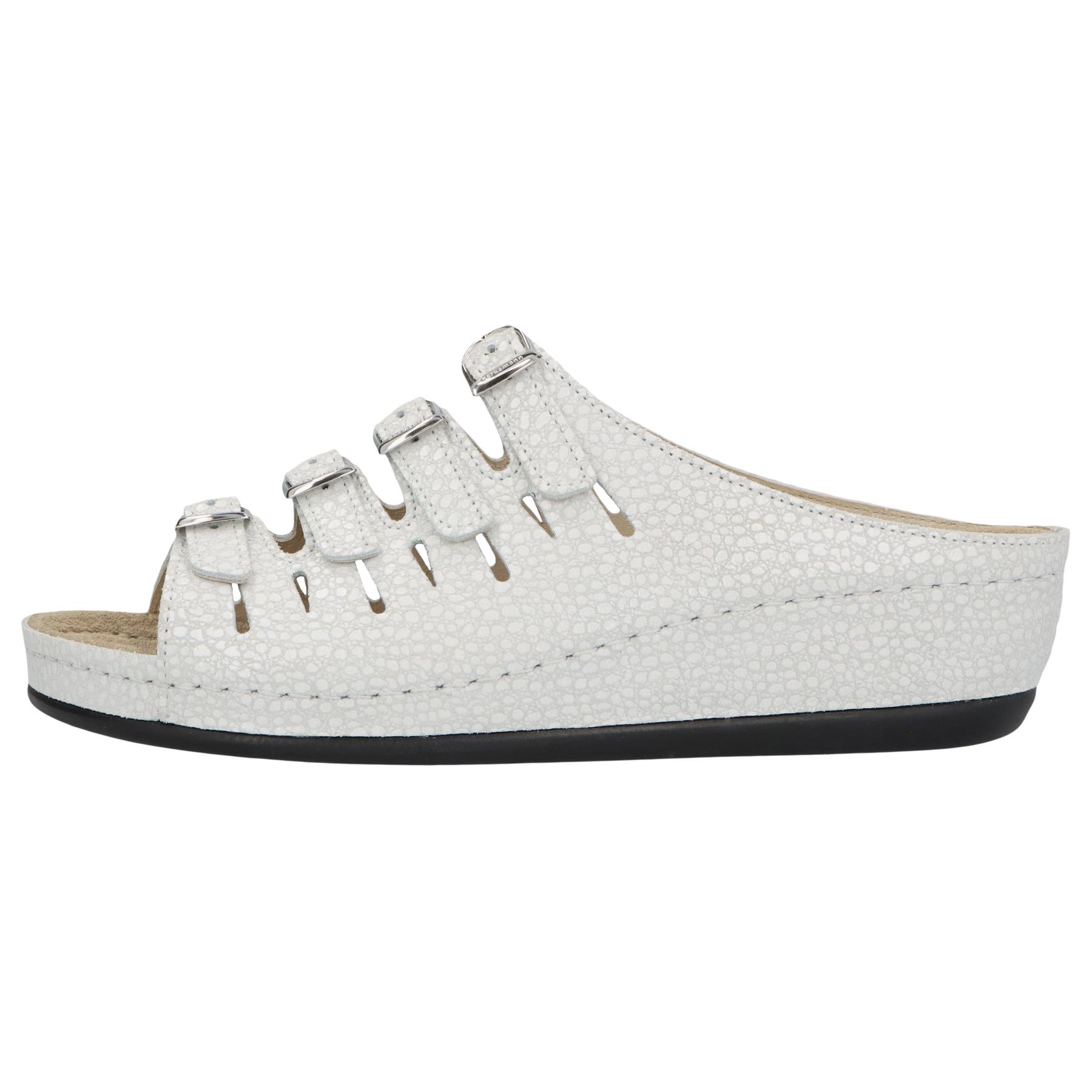 weiße pantolette seitenansicht links