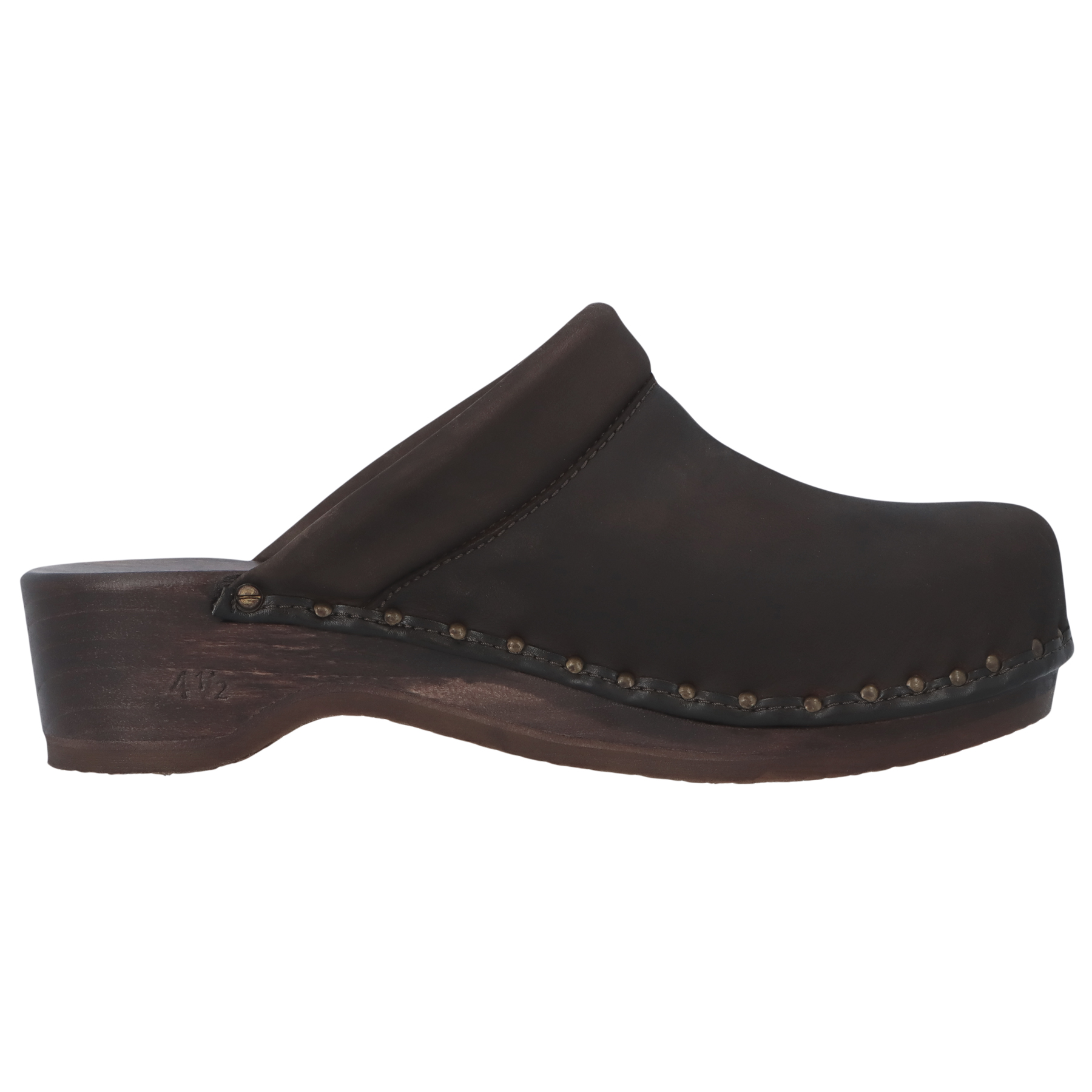 braune holzschuhe seitenansicht rechts