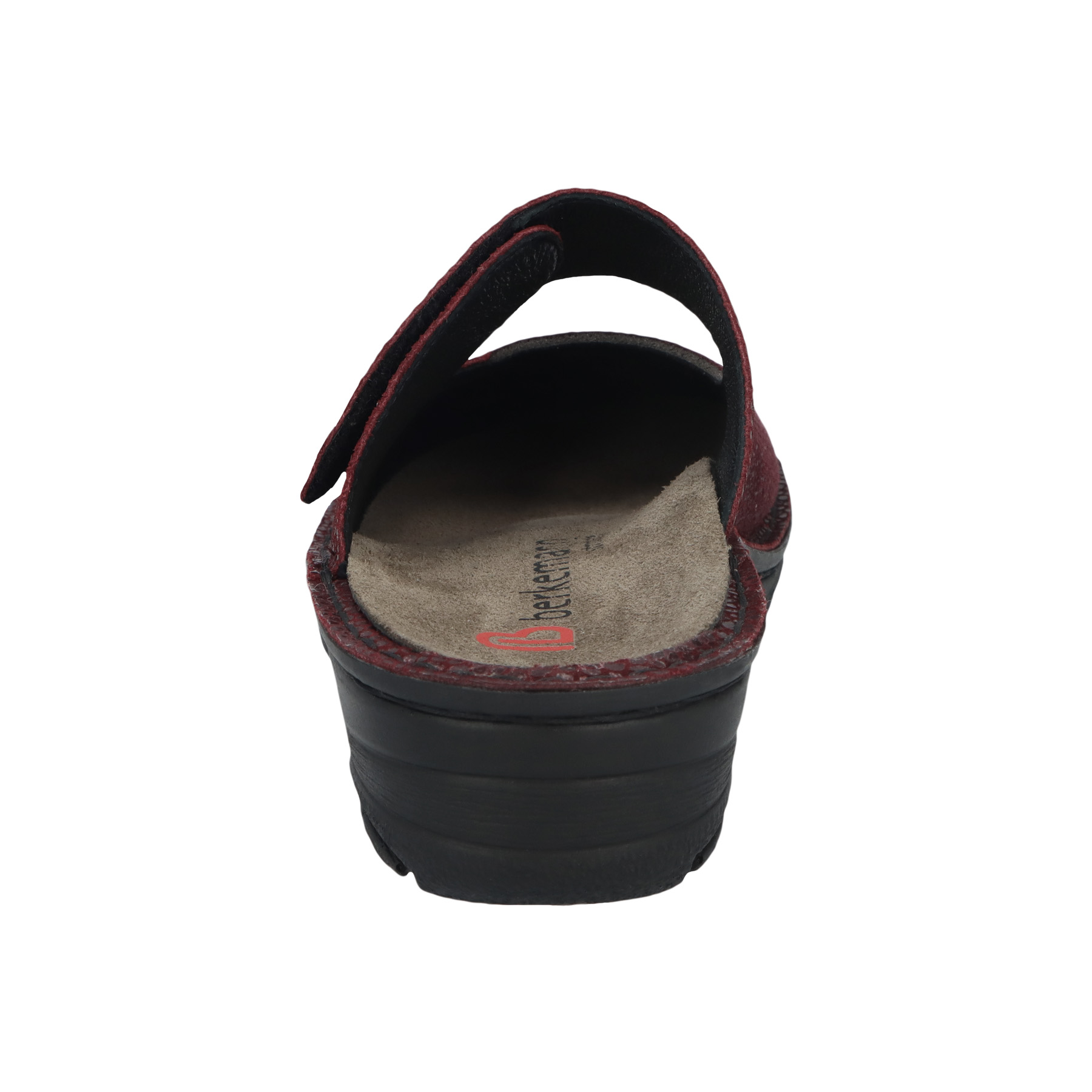 rote clogs hinteransicht