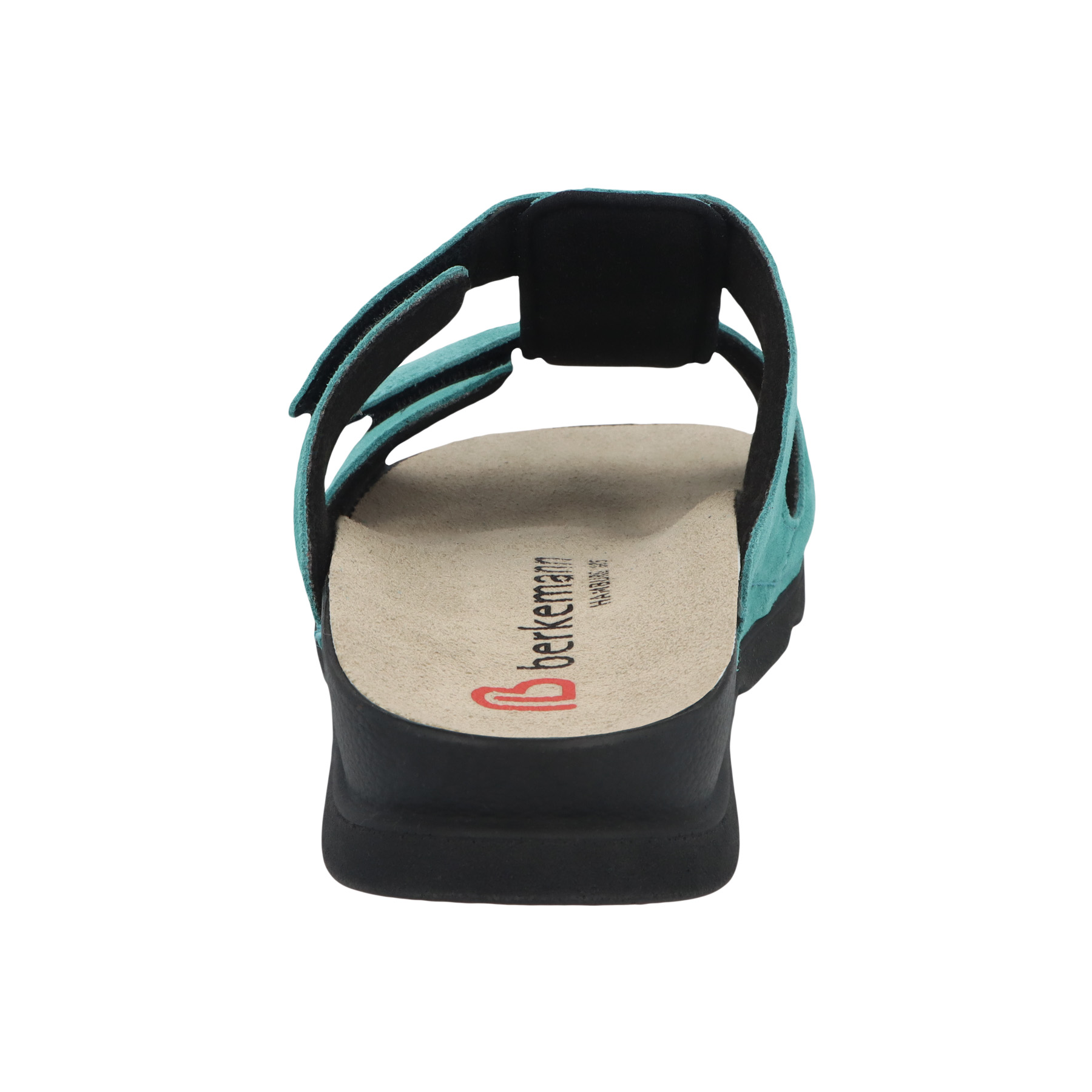 blaue pantolette hinteransicht