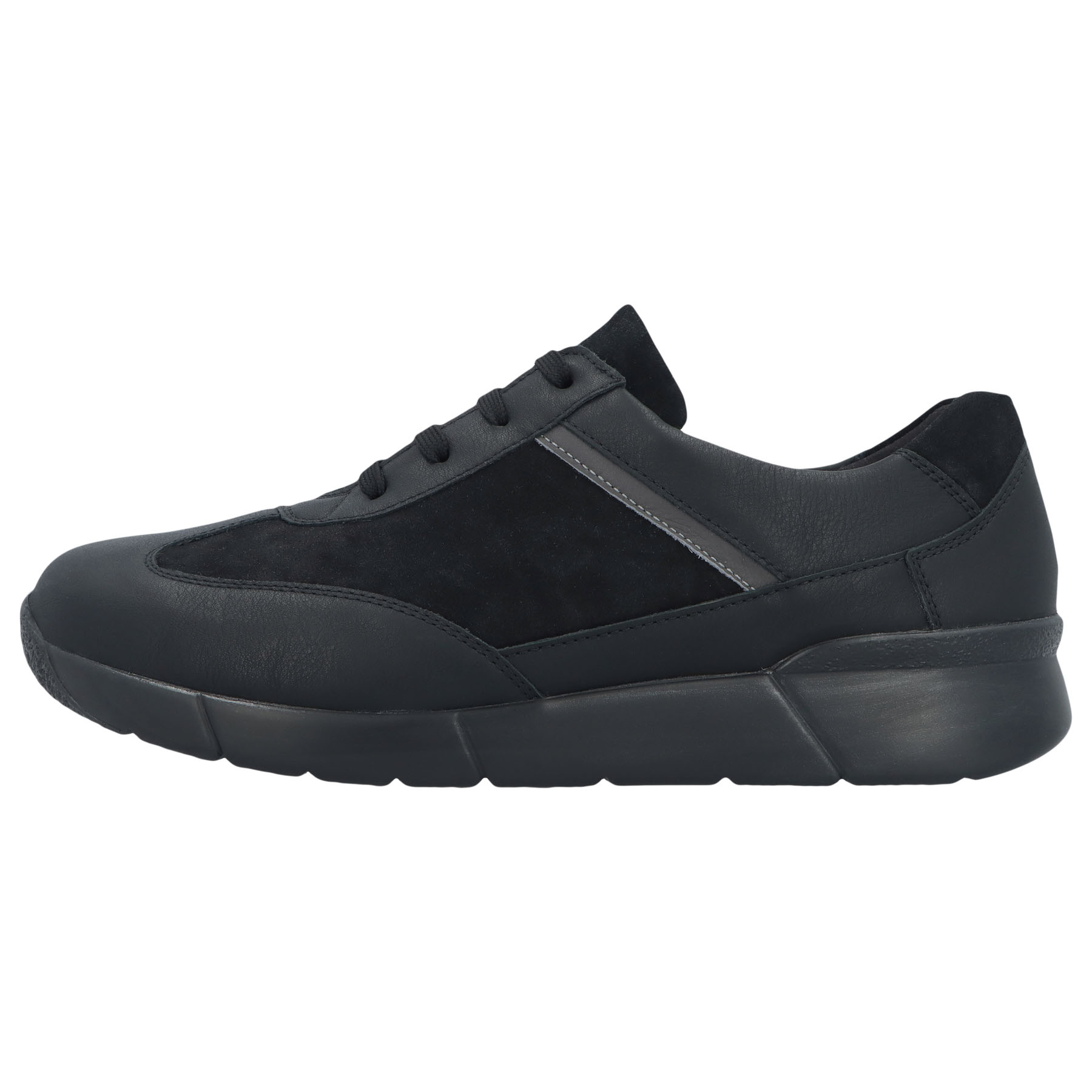 schwarze halbschuh seitenansicht links