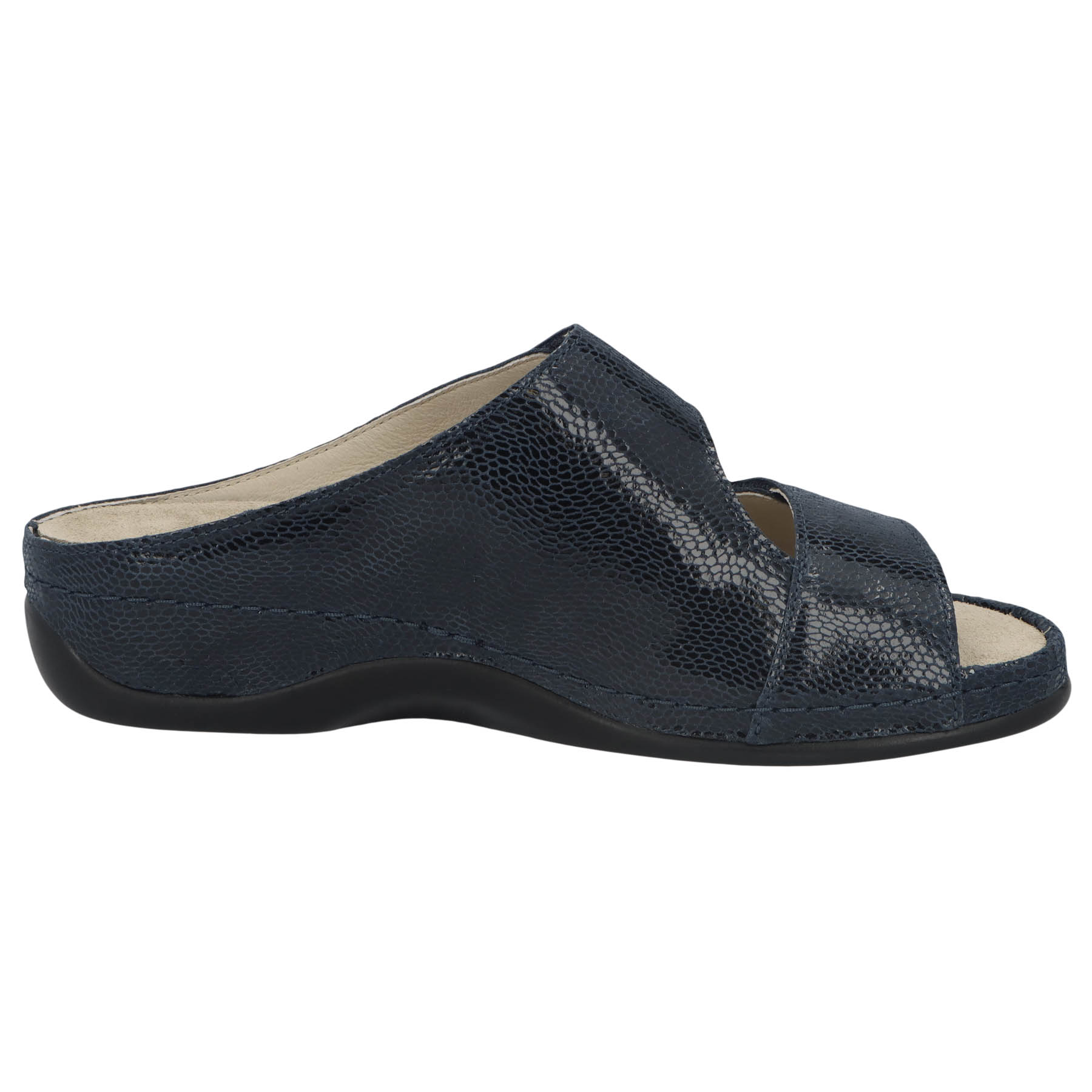 blaue pantolette seitenansicht rechts