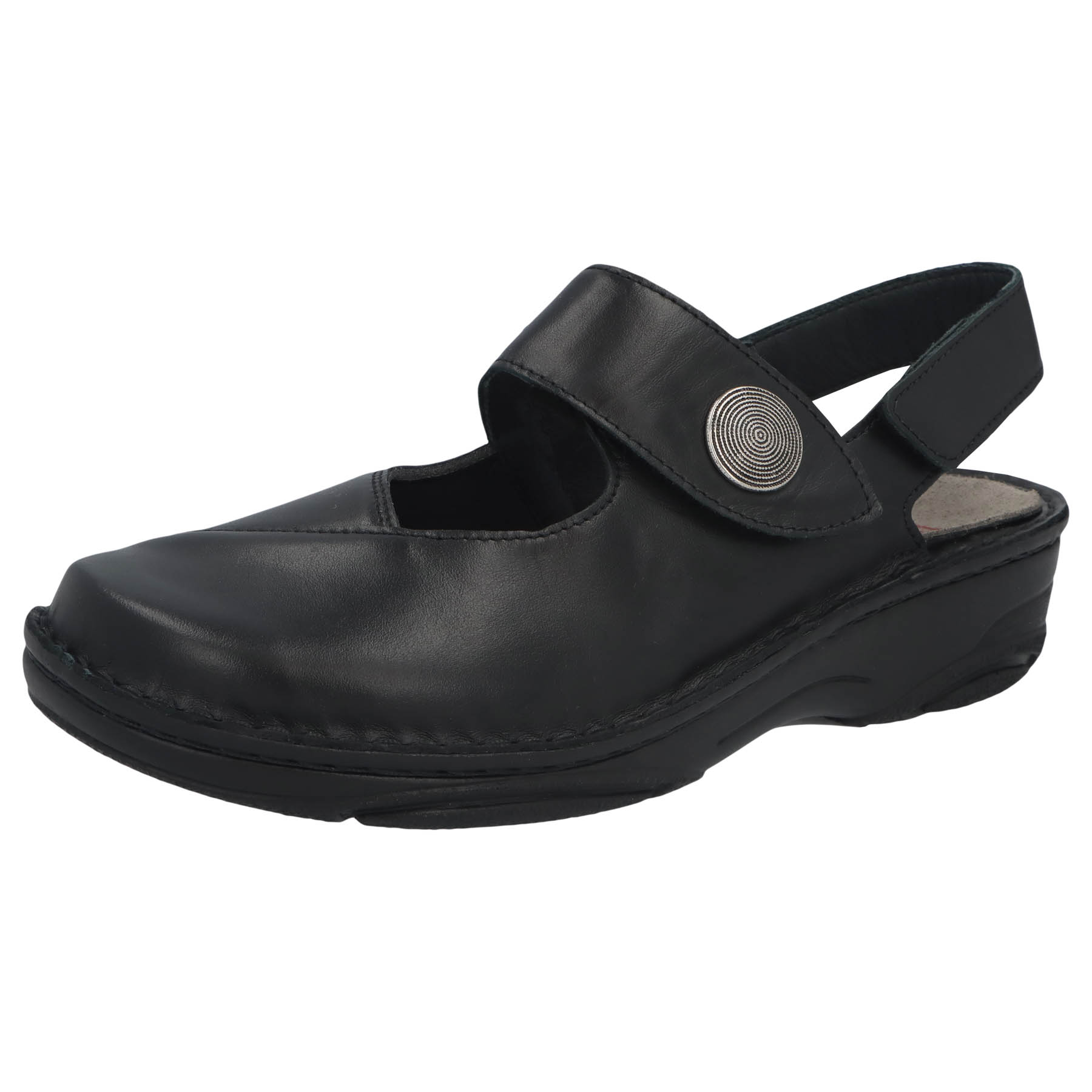 schwarz Leder/Stretch