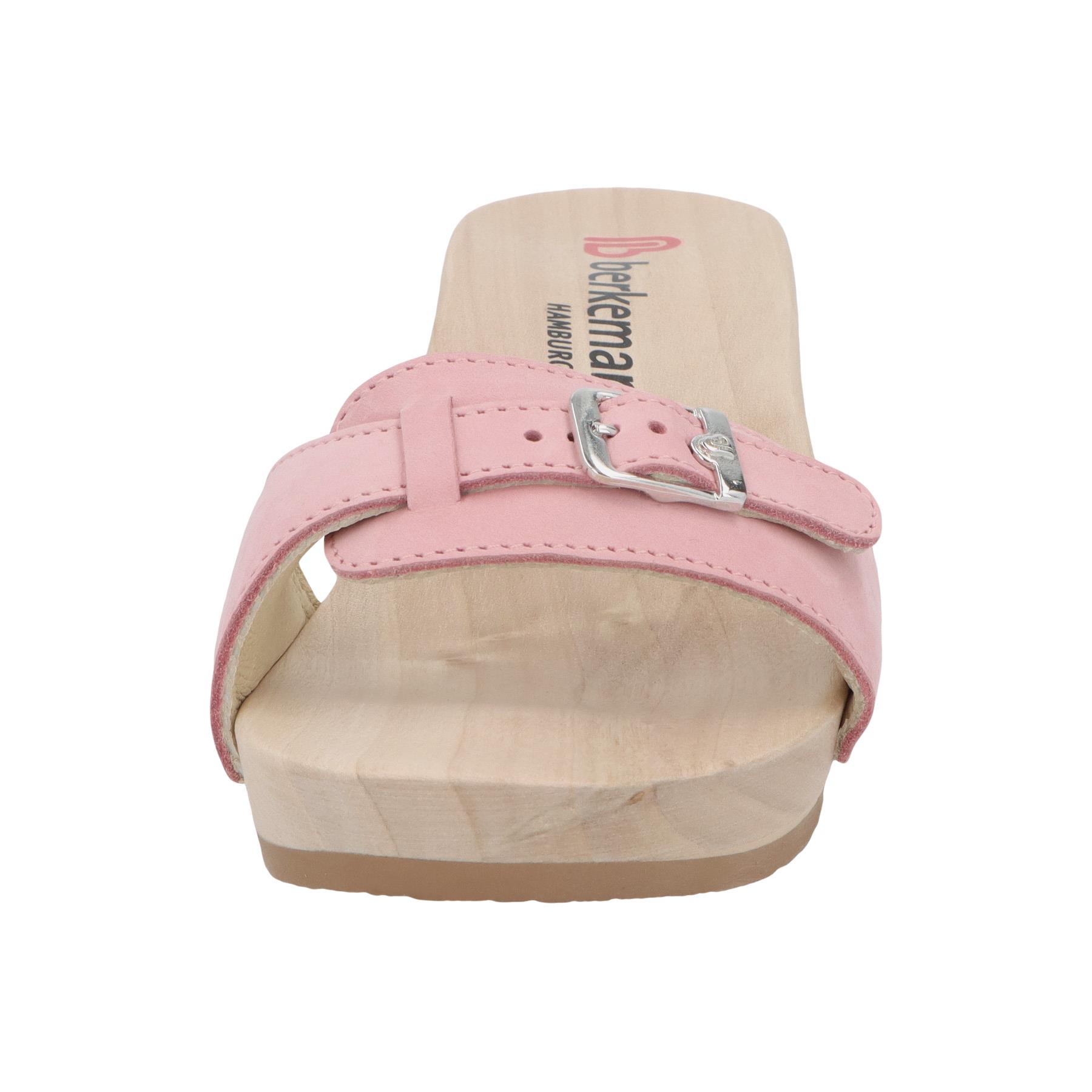 rote holzschuhe vorderansicht