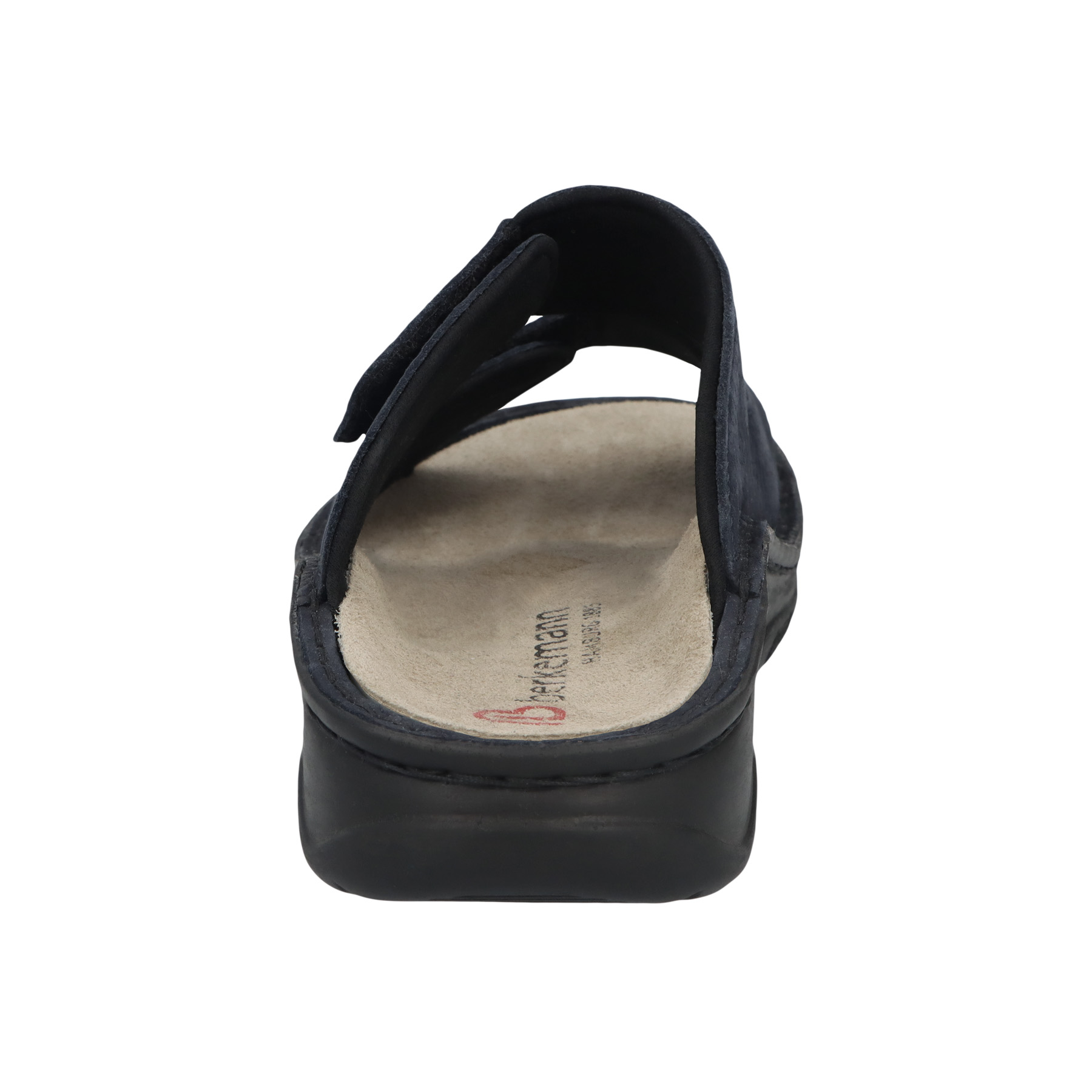 blaue pantolette hinteransicht